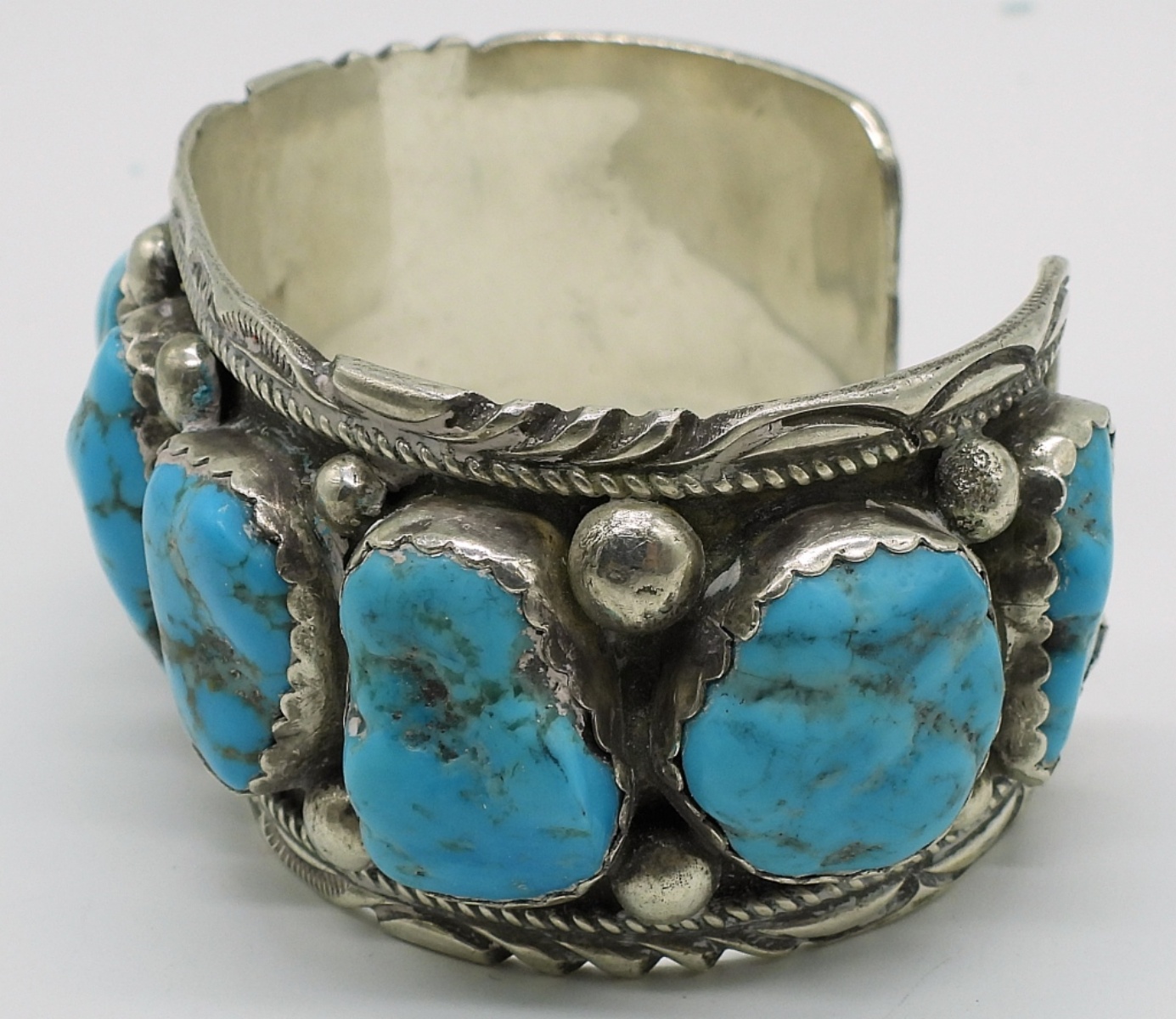 Native American Turquoise 925 Cuff Bracelet