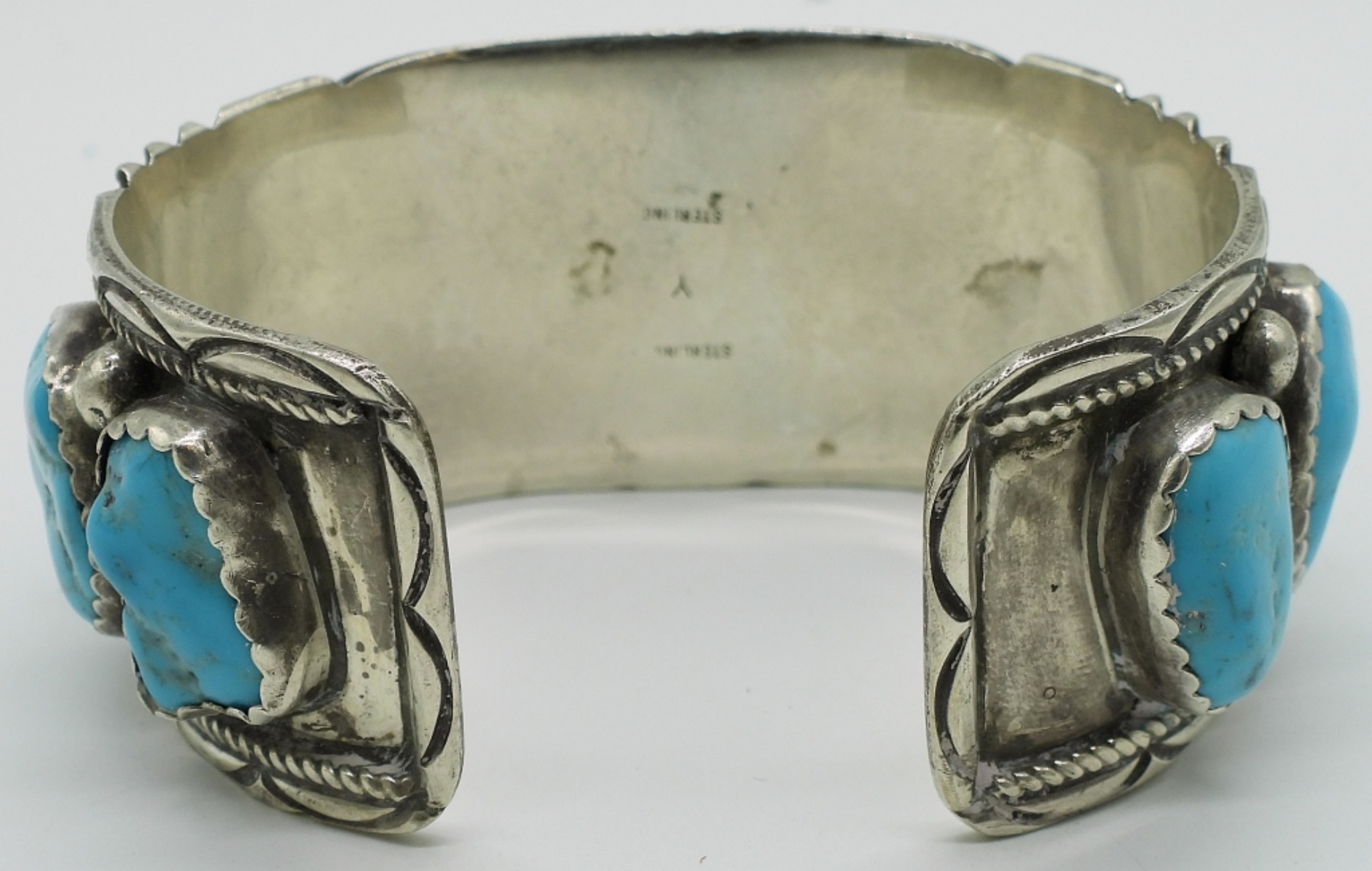 Native American Turquoise 925 Cuff Bracelet