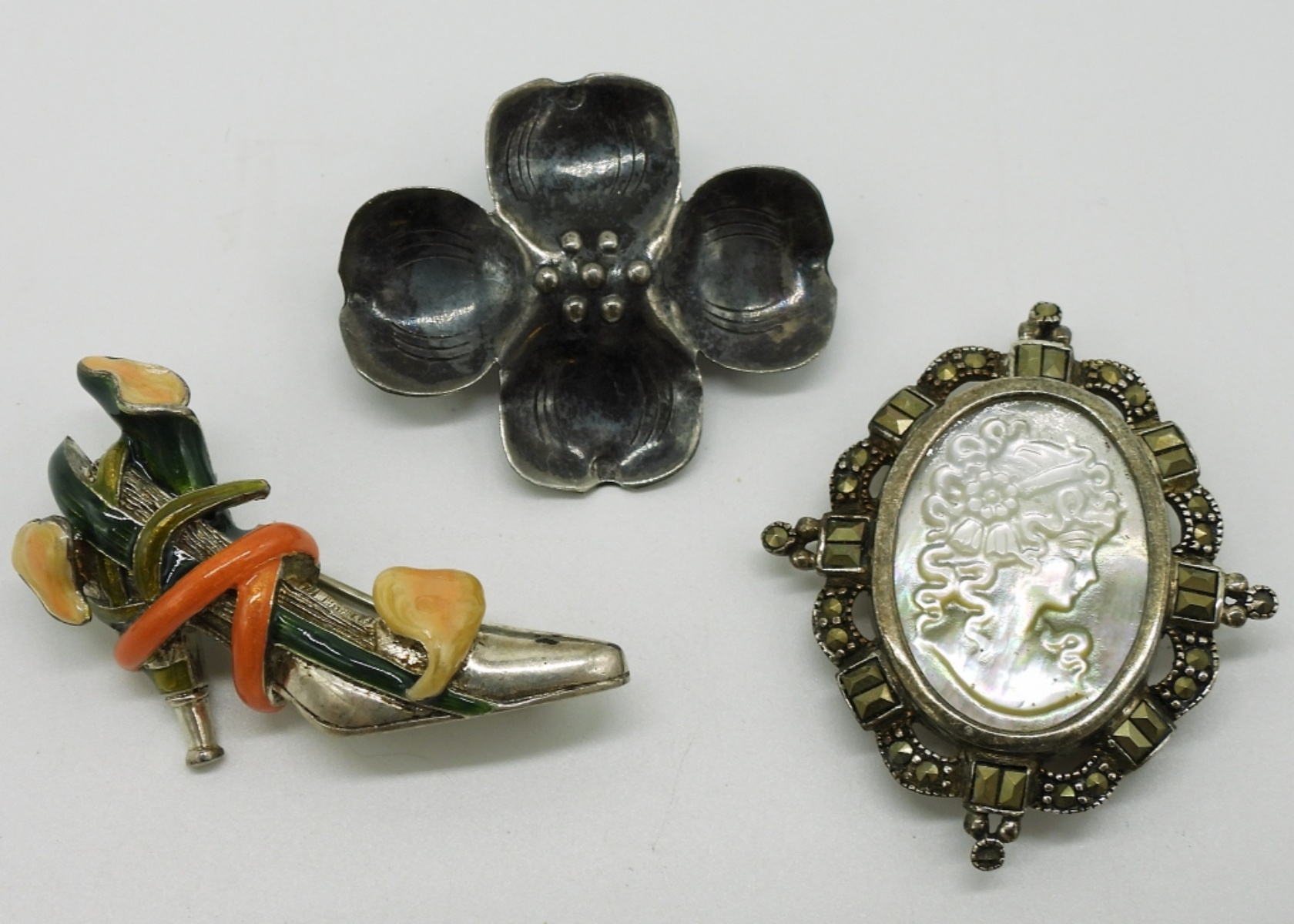 Sterling Silver Brooch Lot of 3
