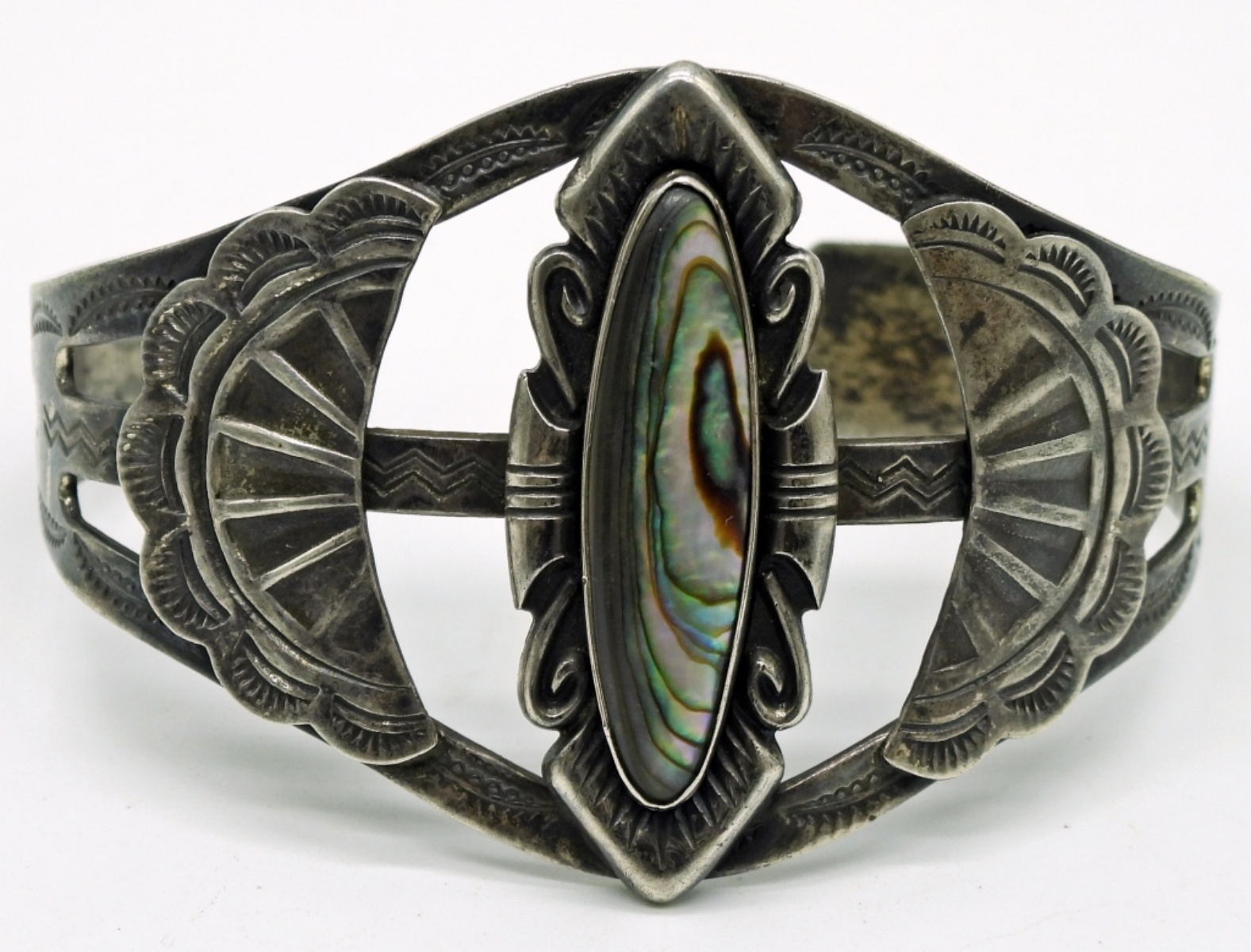 Native American Sterling, Abalone Cuff