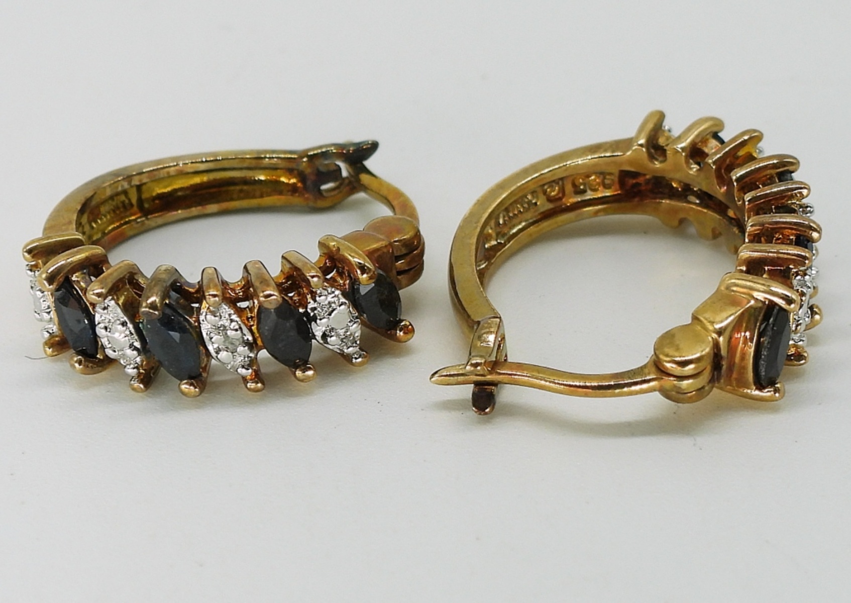 Sterling Gold-Tone Blue Stone Jewelry Lot, 3pc