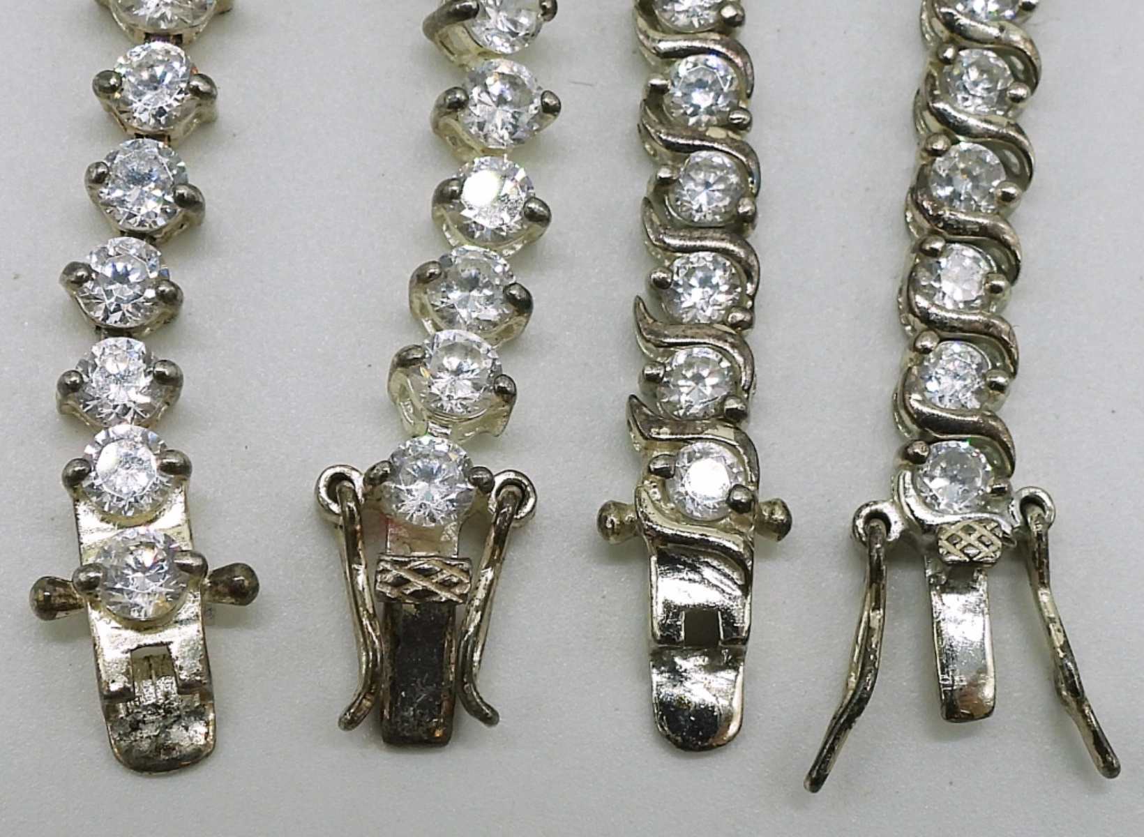 Two Sterling Tennis Bracelets