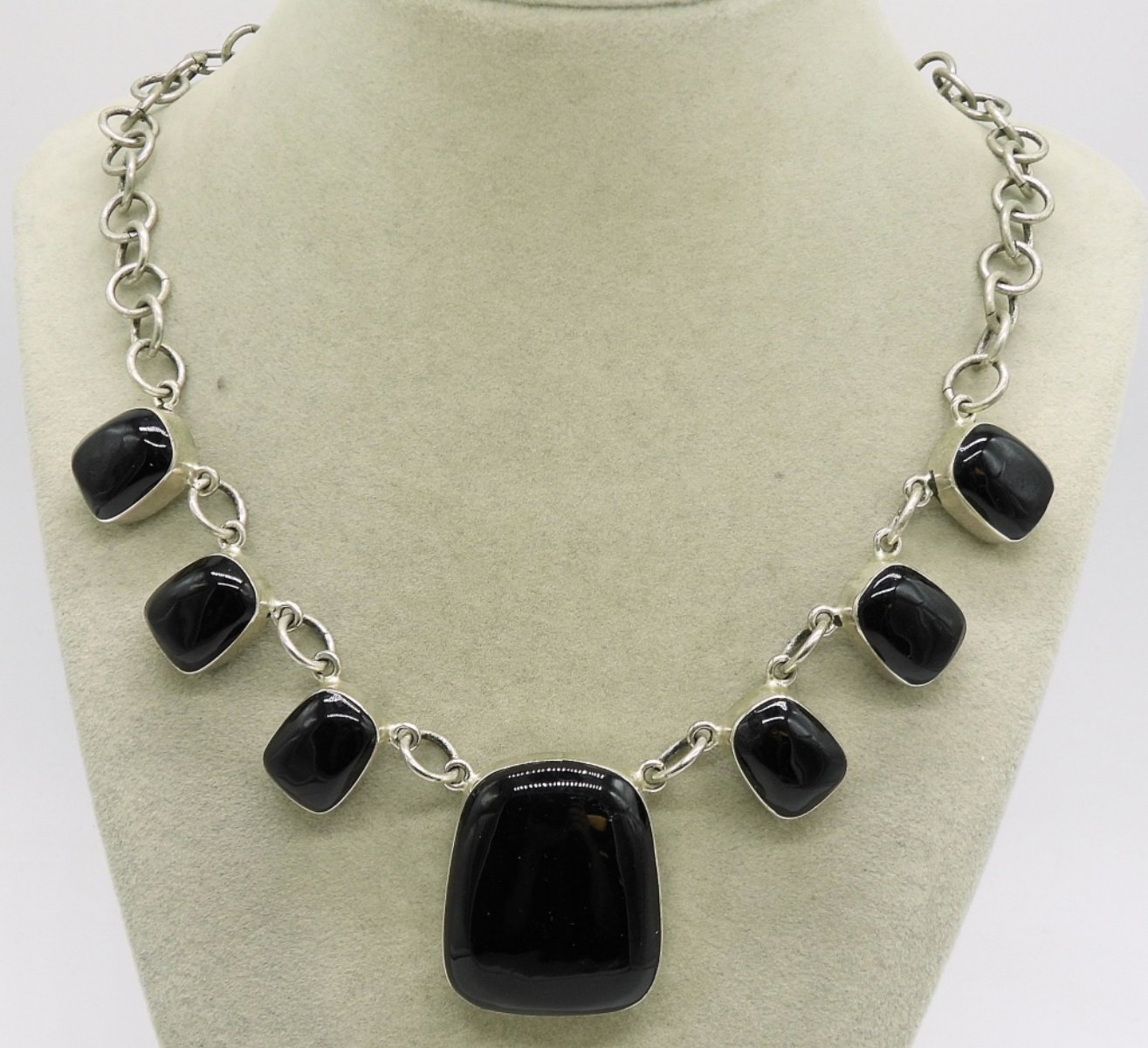 Sterling Black Onyx Necklace
