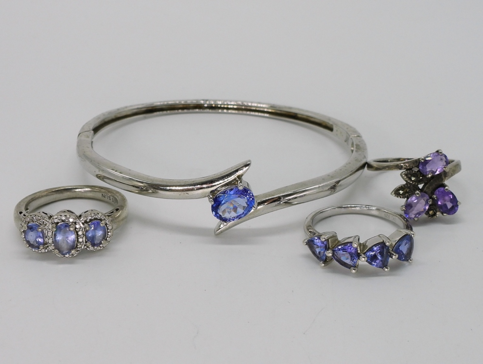 Amethyst Rings & Bracelet in Sterling