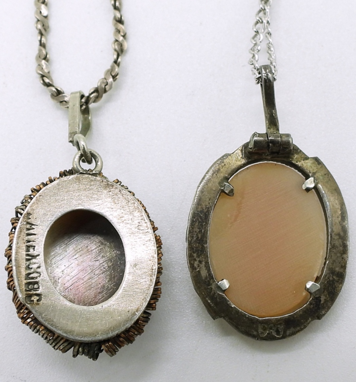 Sterling Cameo Lot: 2 Necklaces, Ring, Pin