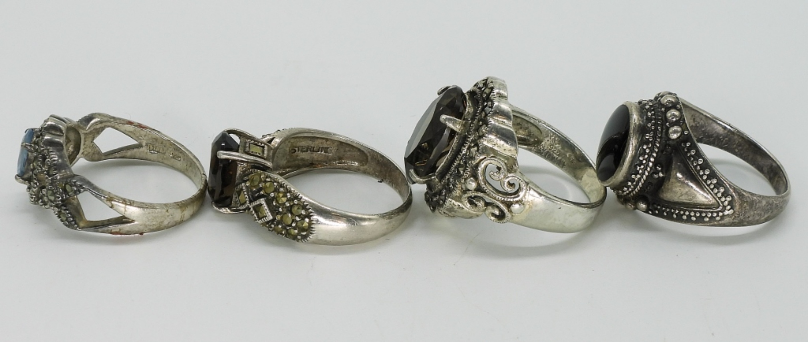 Sterling Gemstone Ring Set & Pendant Necklace