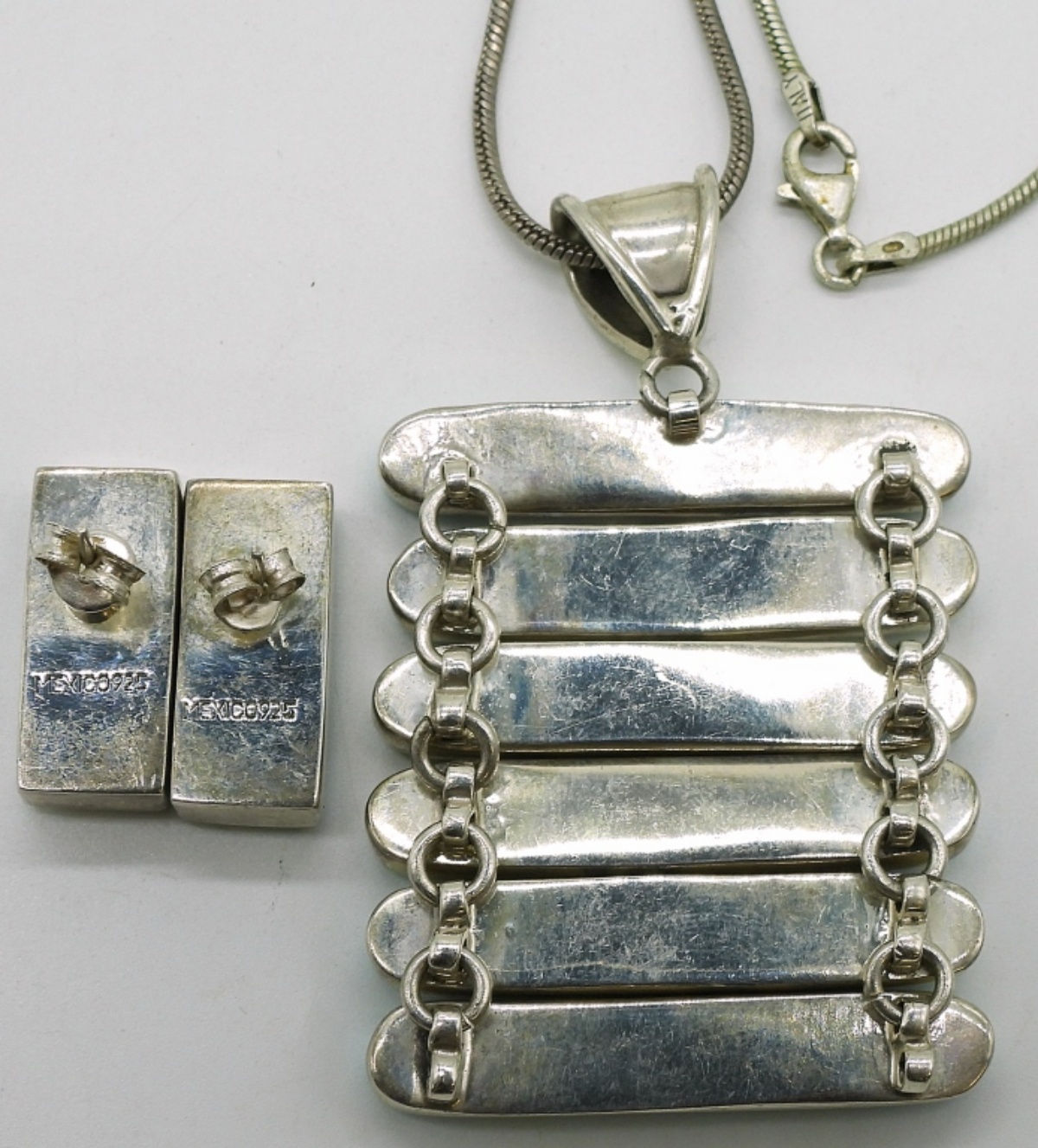 Sterling Silver Turquoise Necklace & Earrings