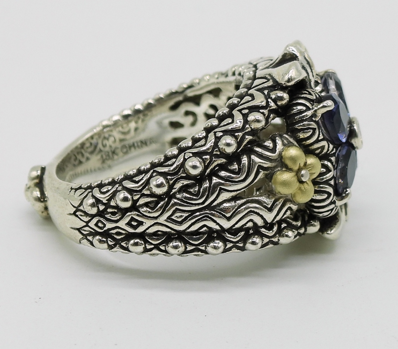 Bixby Sterling 18K Amethyst Ring, Size 9