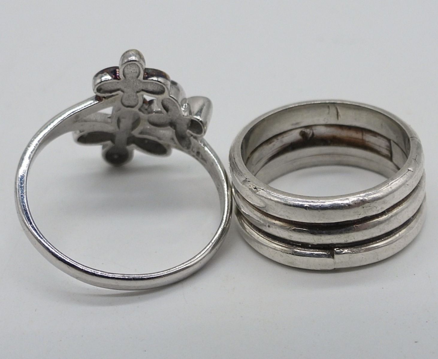 Sterling Silver Bracelet & 2 Rings