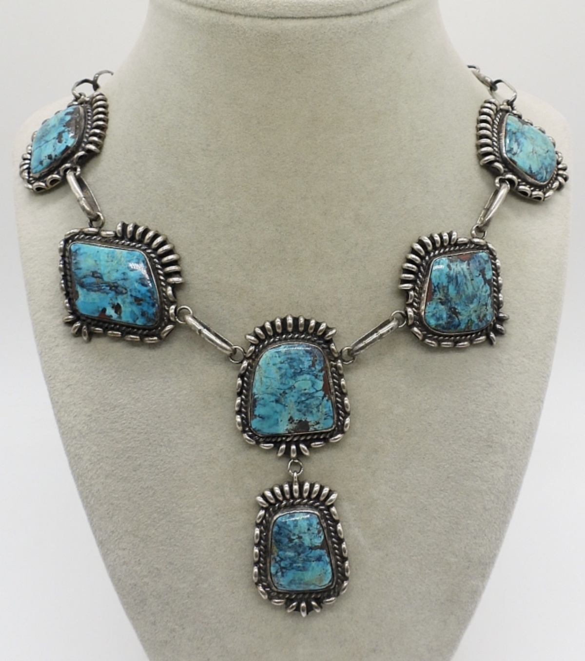 Native American Sterling Turquoise Necklace