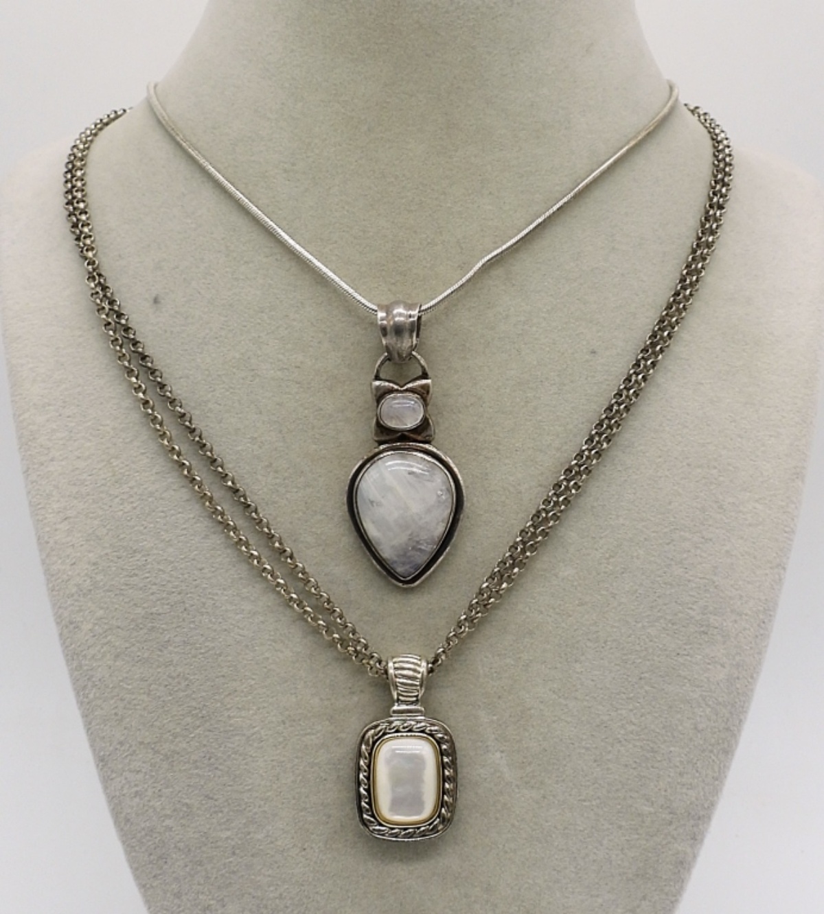 Sterling Moonstone & MOP Necklaces