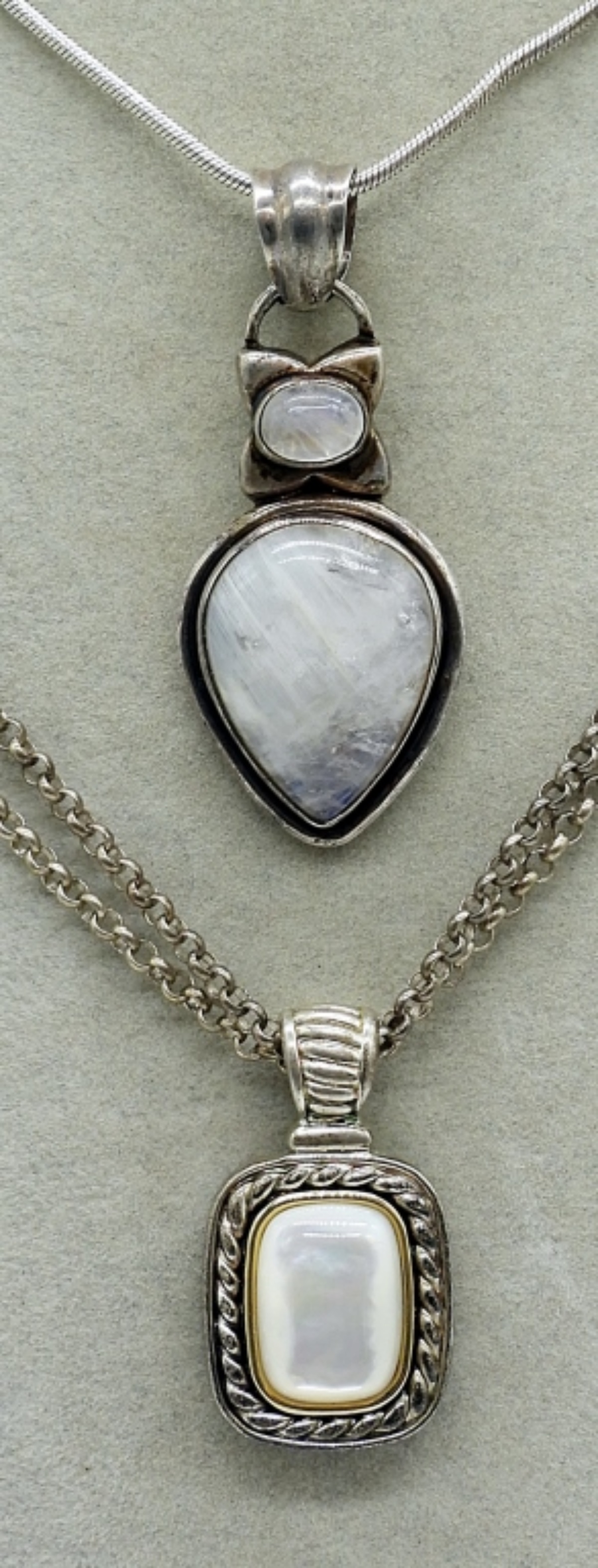 Sterling Moonstone & MOP Necklaces