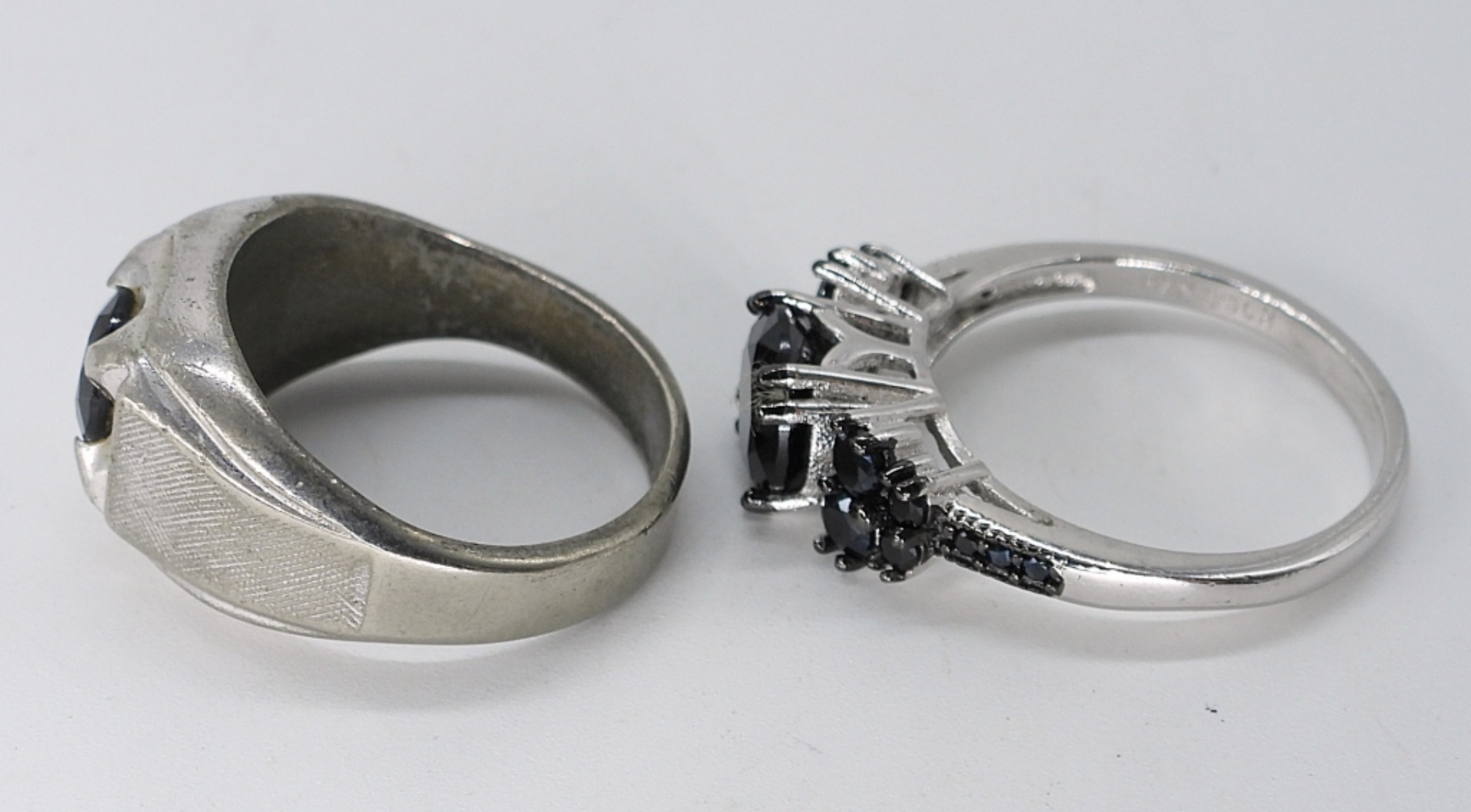 5 Sterling Black Spinel Rings