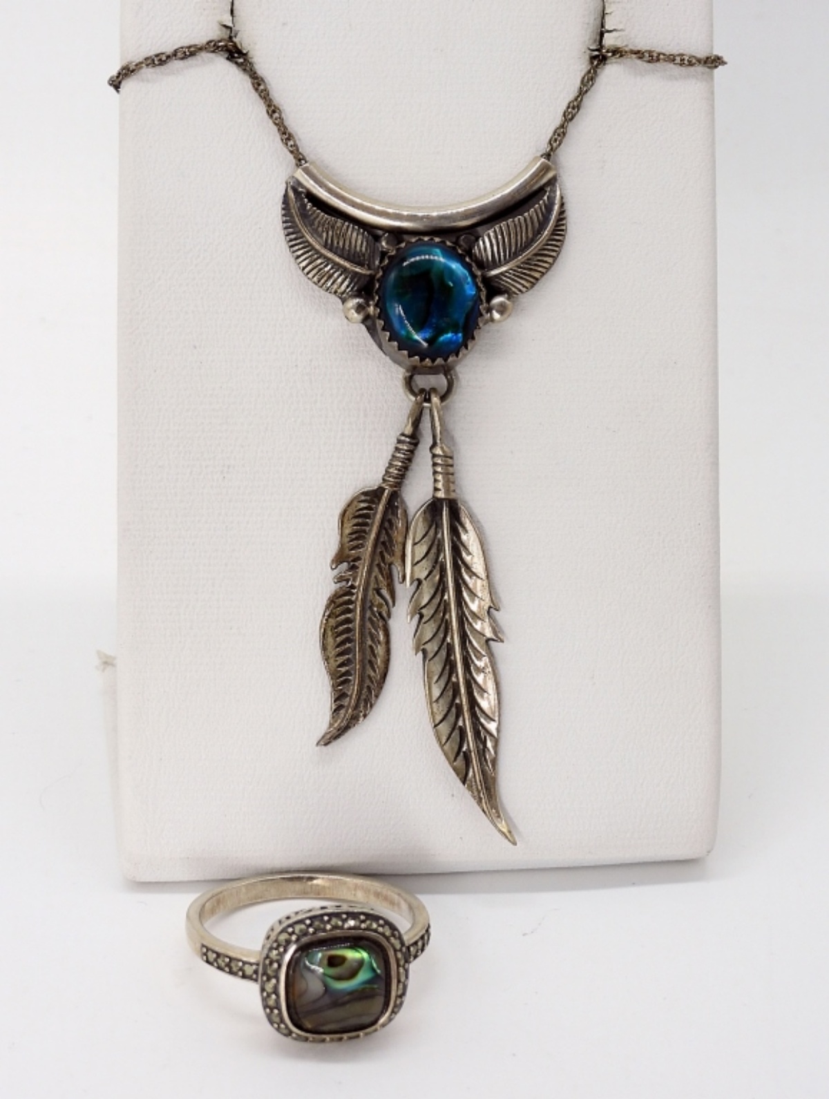 Native American, Abalone Necklace & Ring