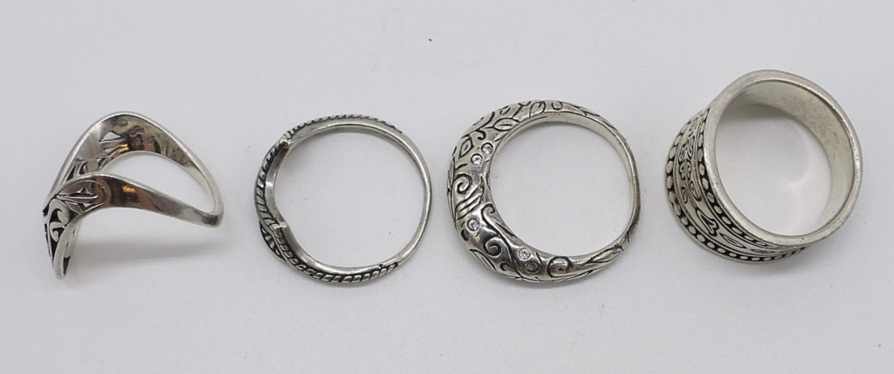 Sterling Silver Necklace & Ring Lot, 5 Pcs