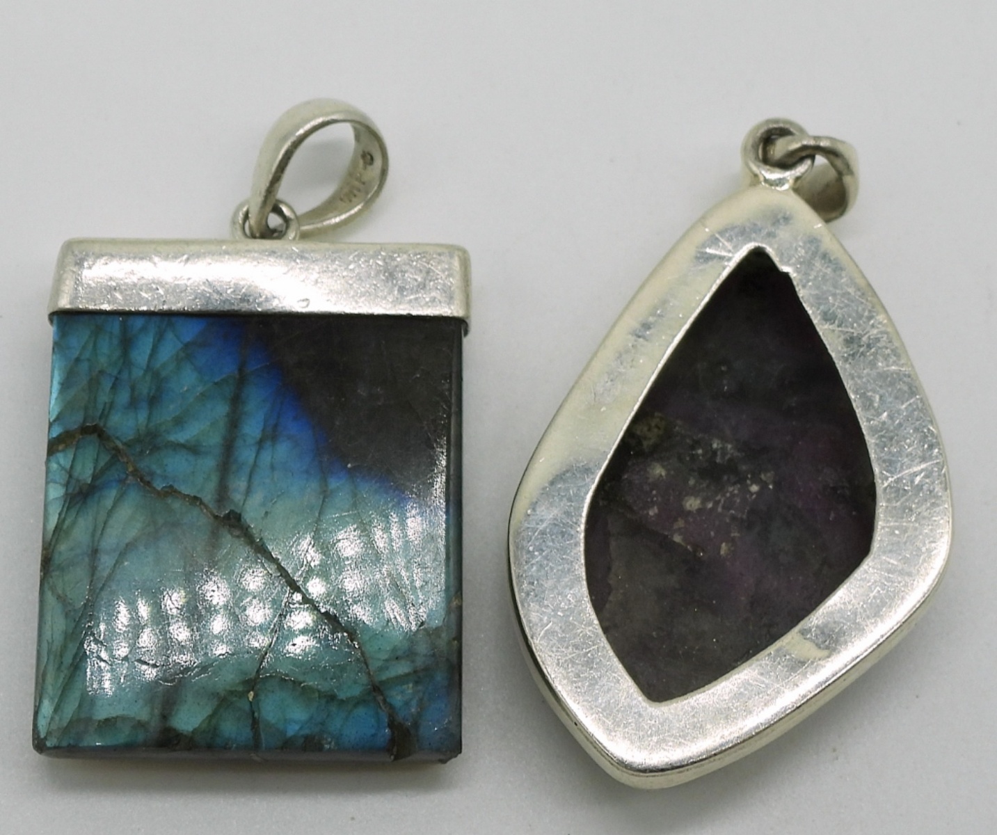 Abalone & Ruby Feldspar 925 Pendants