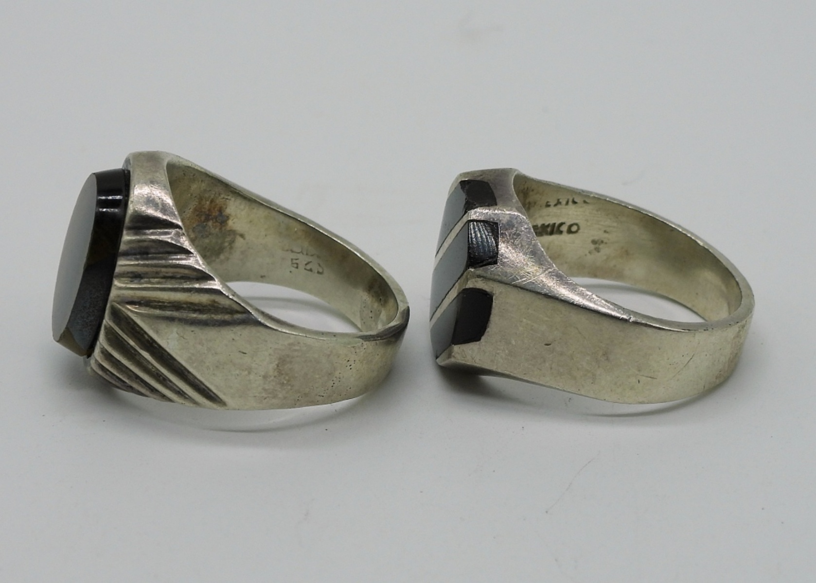Two 925 Taxco Rings & Zuni Style Cufflinks