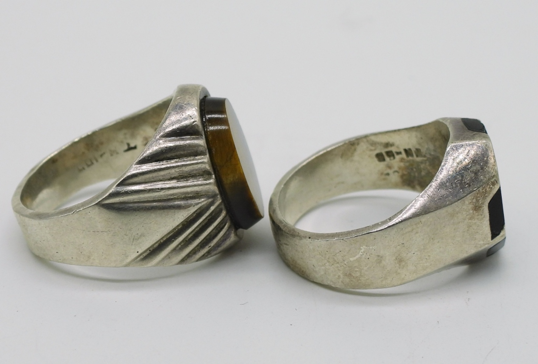 Two 925 Taxco Rings & Zuni Style Cufflinks