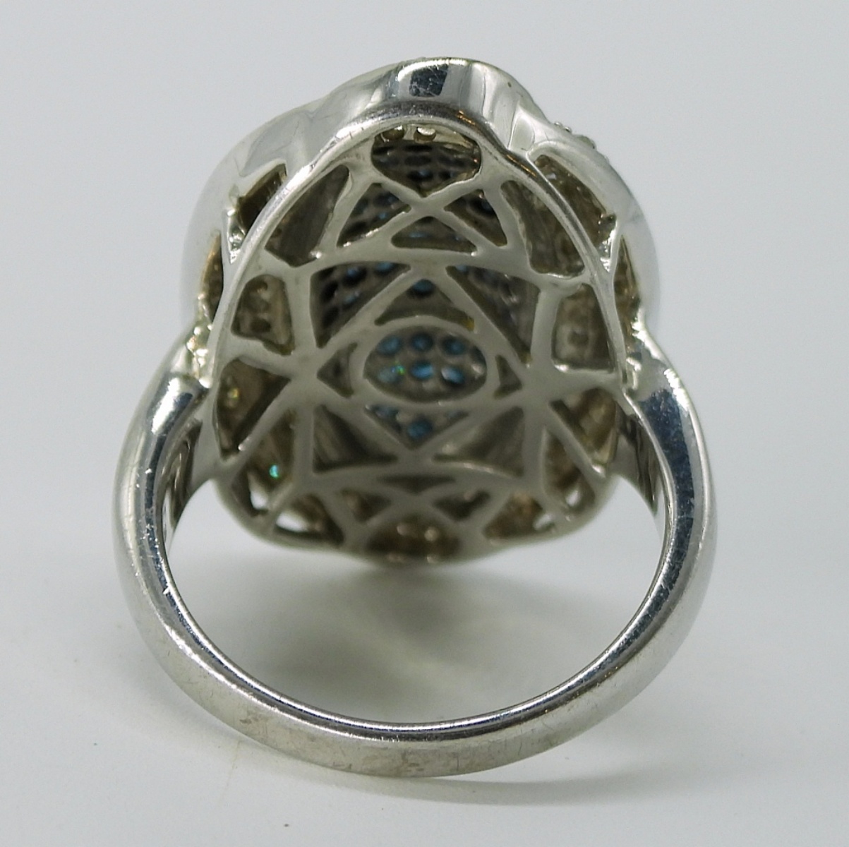 Blue & White Diamond, 925 Ring