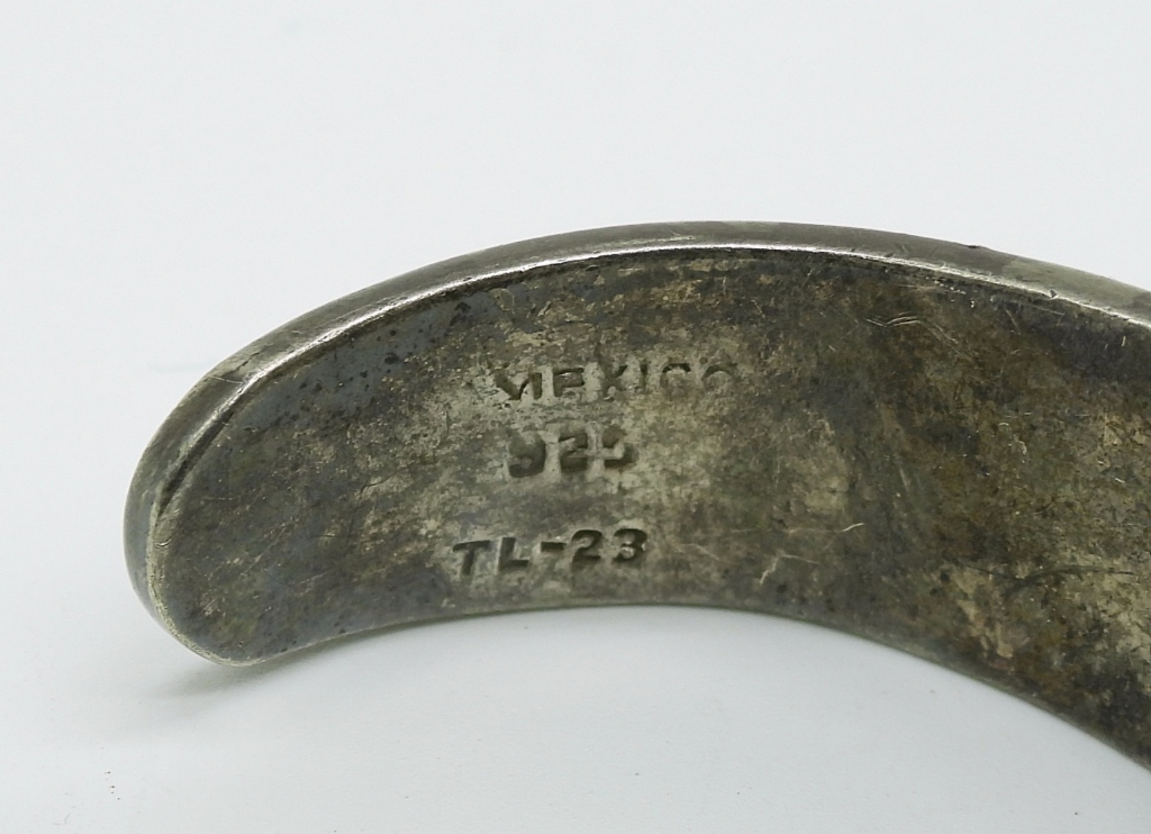 Taxco Sterling Cuff, Turquoise Chip Inlay TL-23