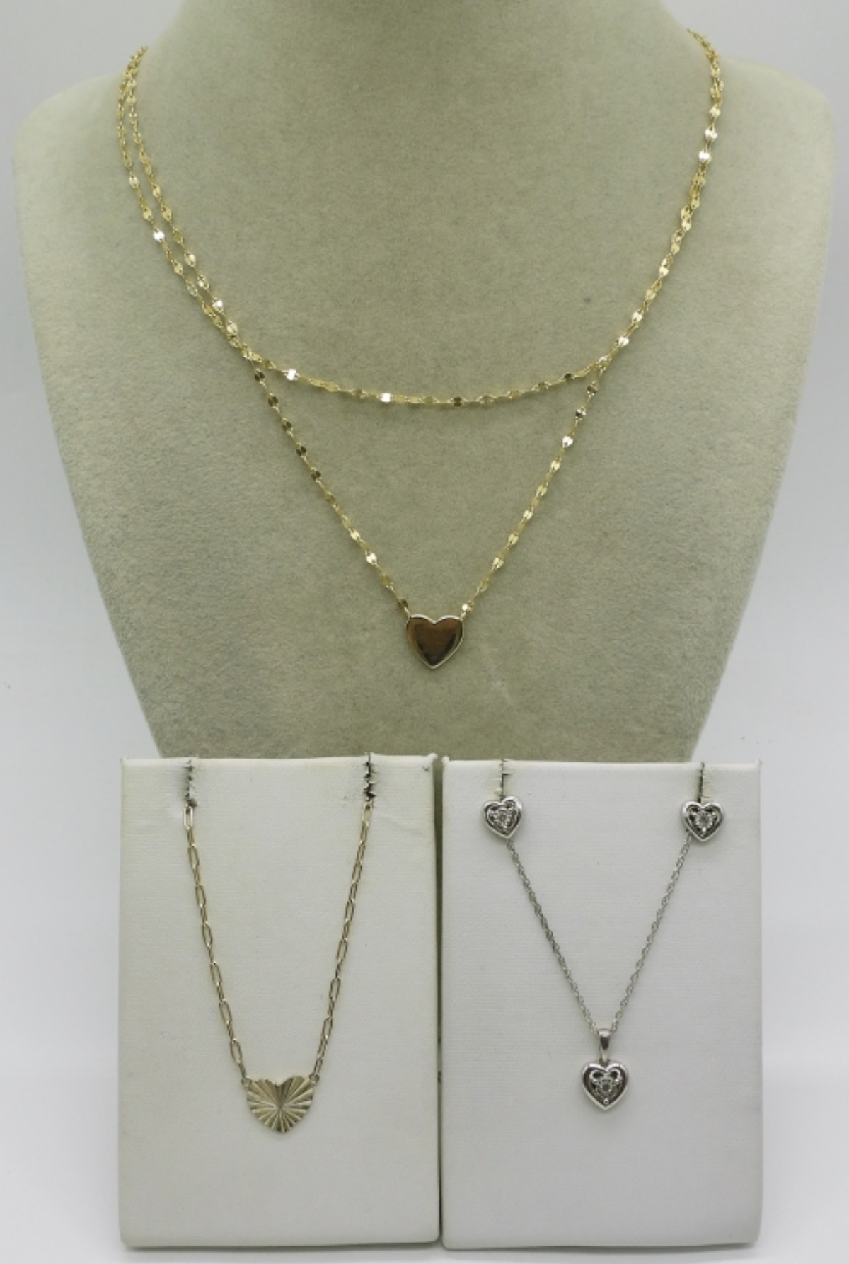 Sterling Heart Necklaces & Earrings Lot