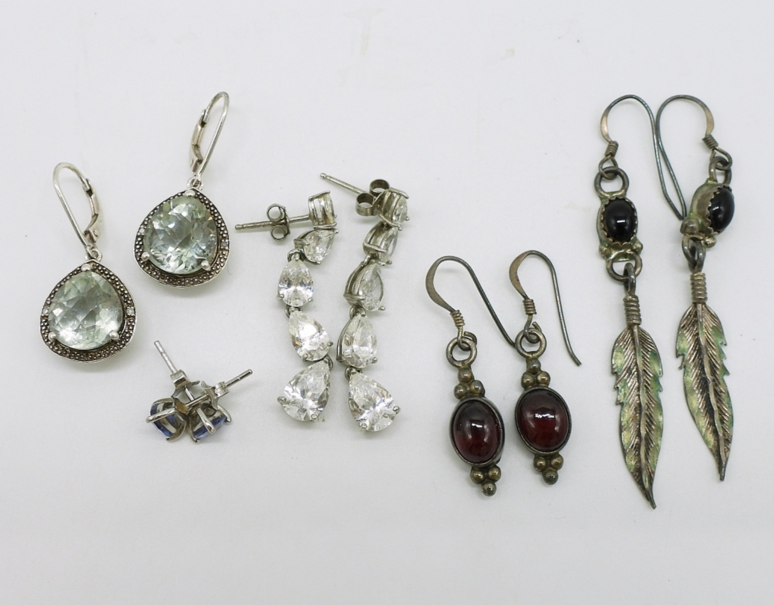 Sterling Earrings Lot, 5 Pair