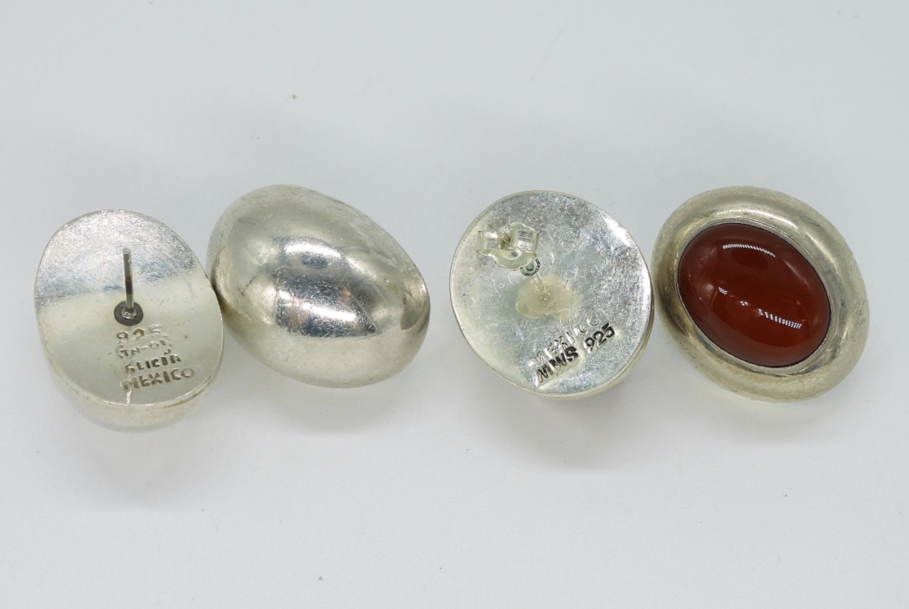 Two Pair of Sterling Earrings, One Taxco