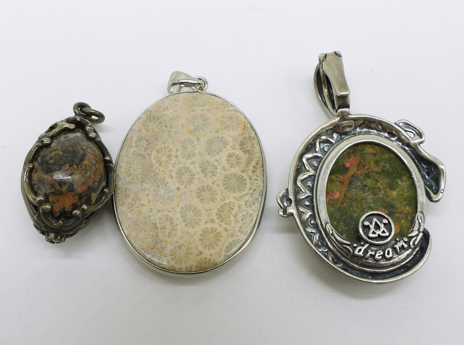 Sterling Silver Gemstone Pendant Trio