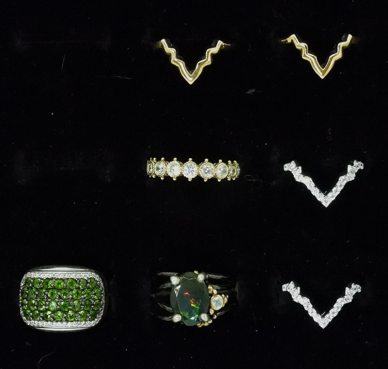 Sterling & Gold-Tone Ring Lot, 7 Pcs