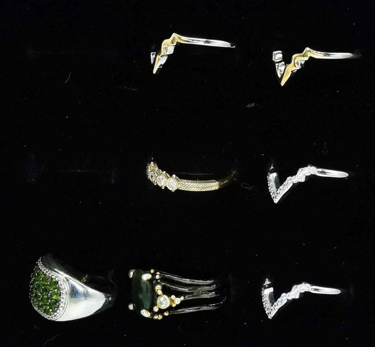 Sterling & Gold-Tone Ring Lot, 7 Pcs