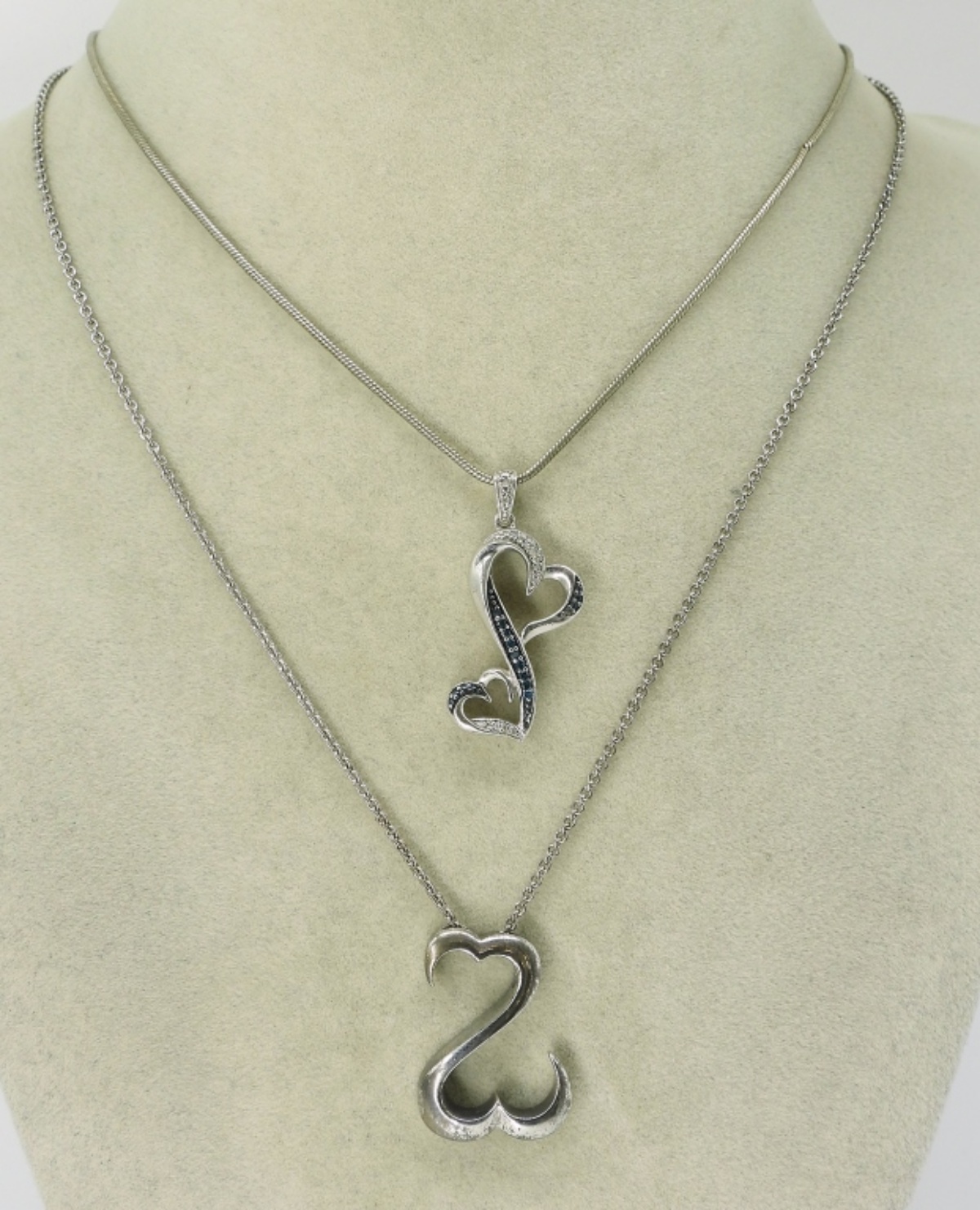 Open Heart Diamond, Sterling Necklaces