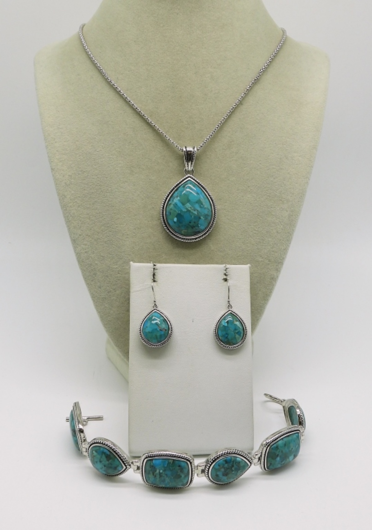 Thailand Turquoise Necklace, Bracelet Set