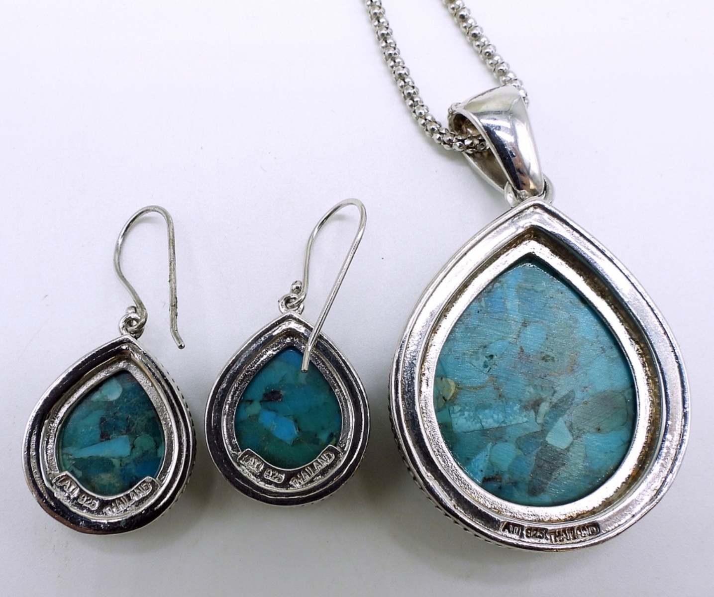 Thailand Turquoise Necklace, Bracelet Set