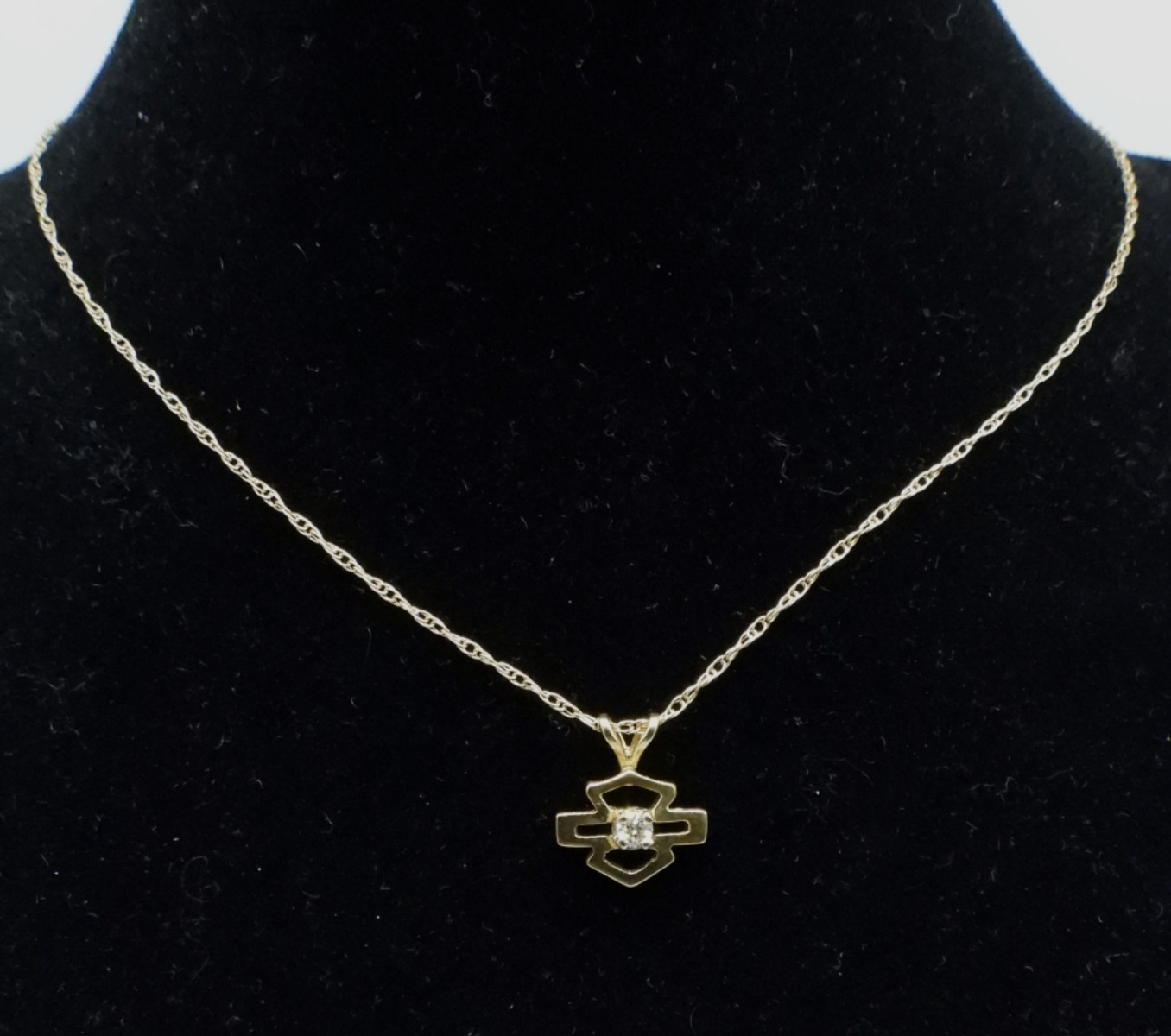 10k Gold & Diamond Harley Davidson Necklace