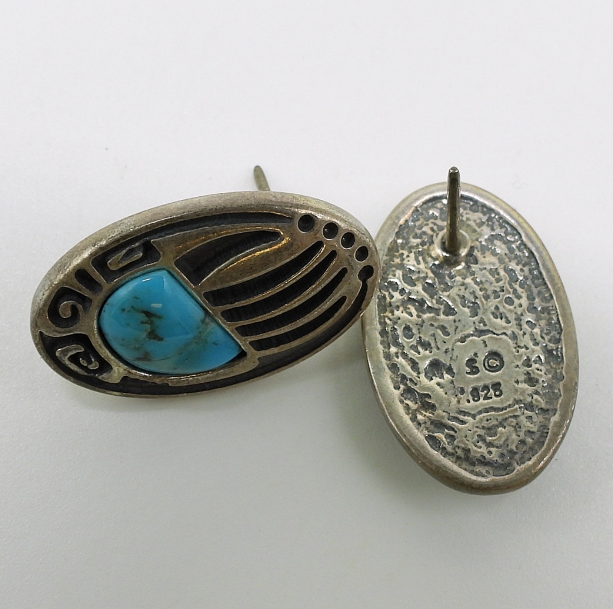 Four Pair Sterling & Turquoise Earrings