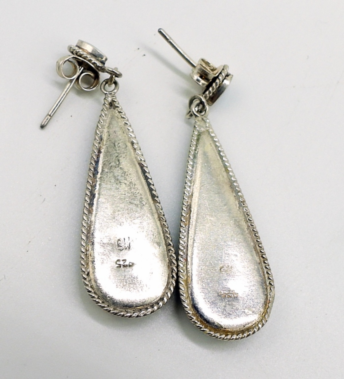 Four Pair Sterling & Turquoise Earrings