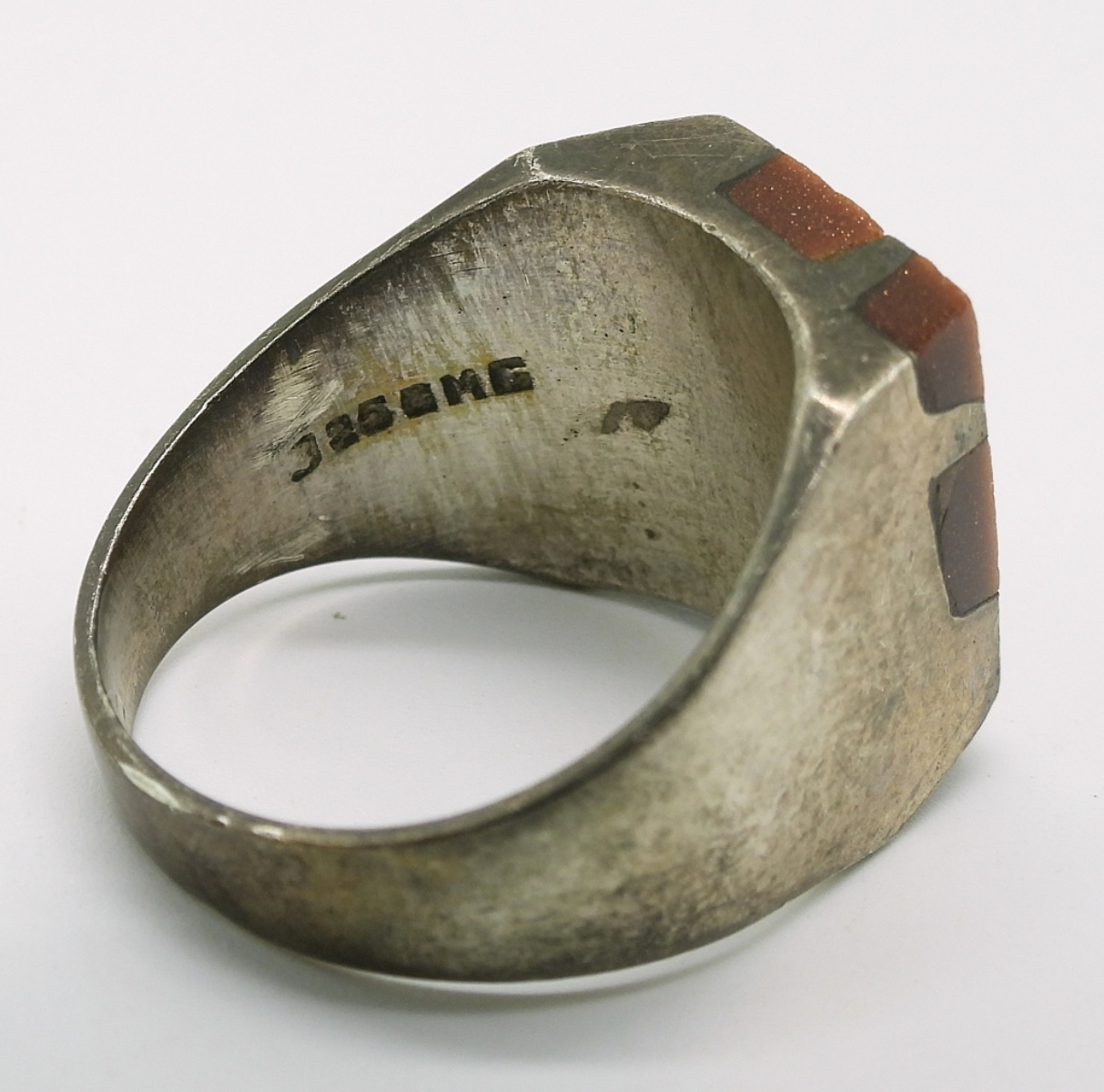 3 Sterling Rings, Goldstone, Tigers Eye & Carolyn