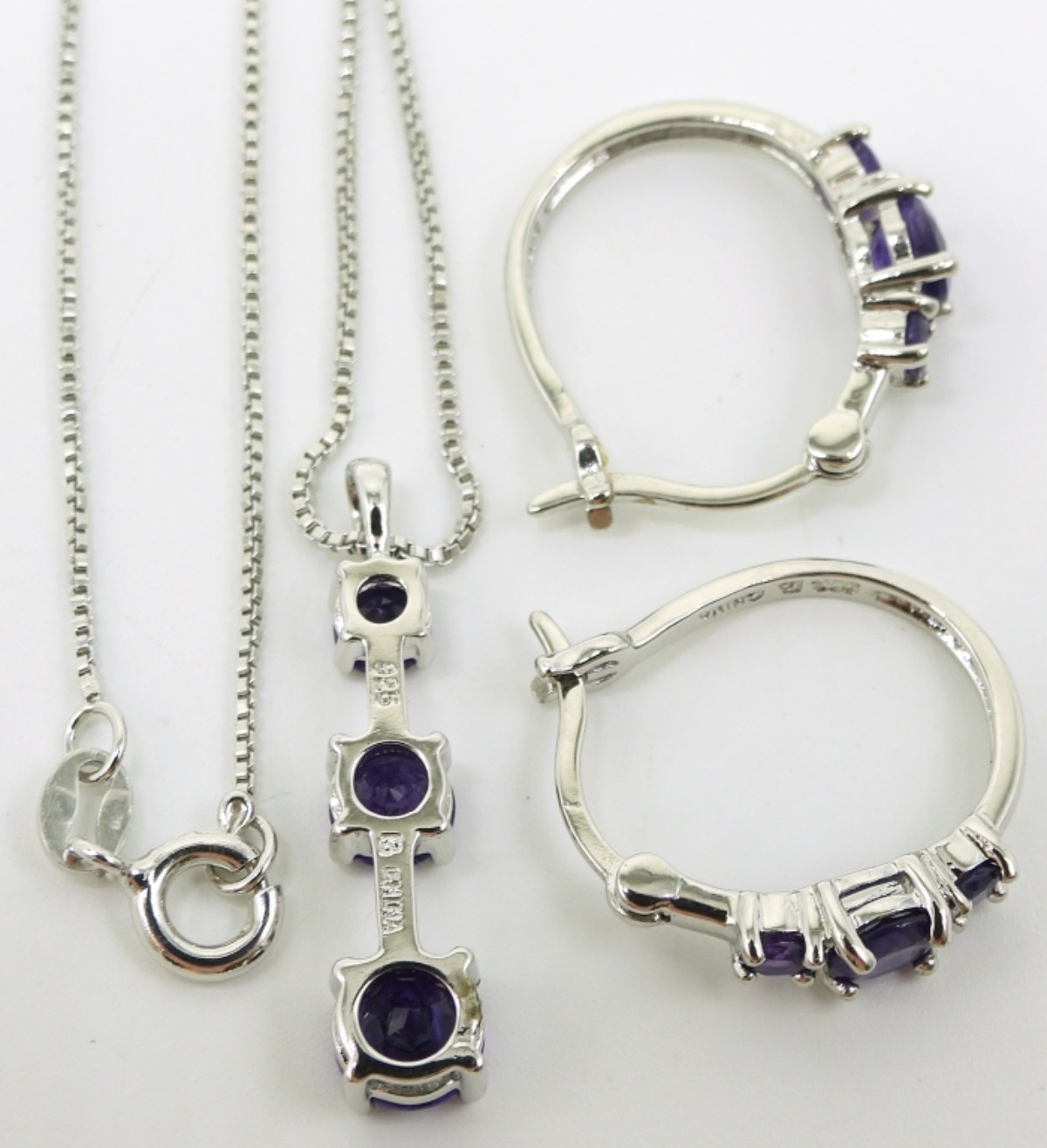 Amethyst Pendant, Rings & Earrings in Sterling