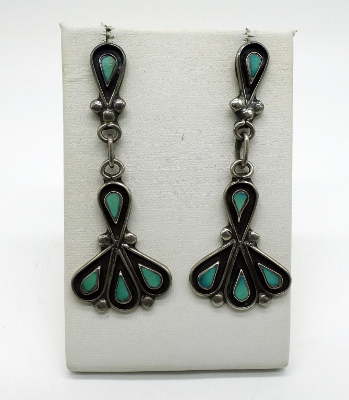 Sterling and Turquoise Dangling Earrings