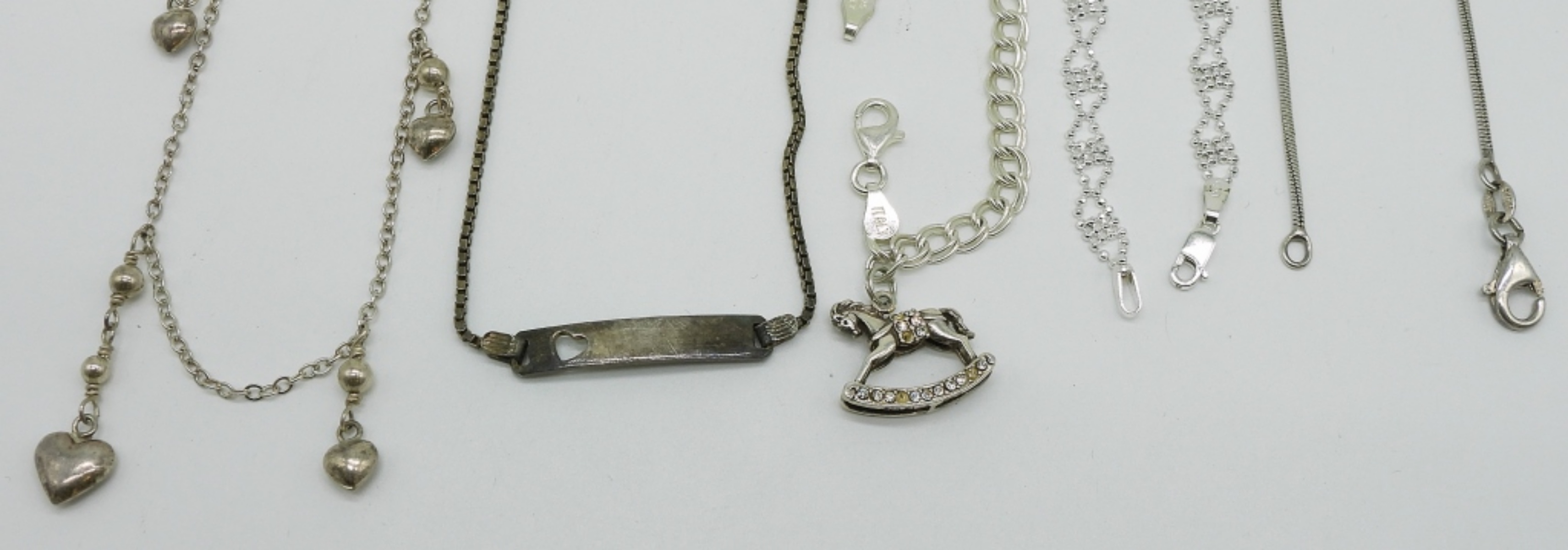 Five Petite Sterling Bracelets & Anklets