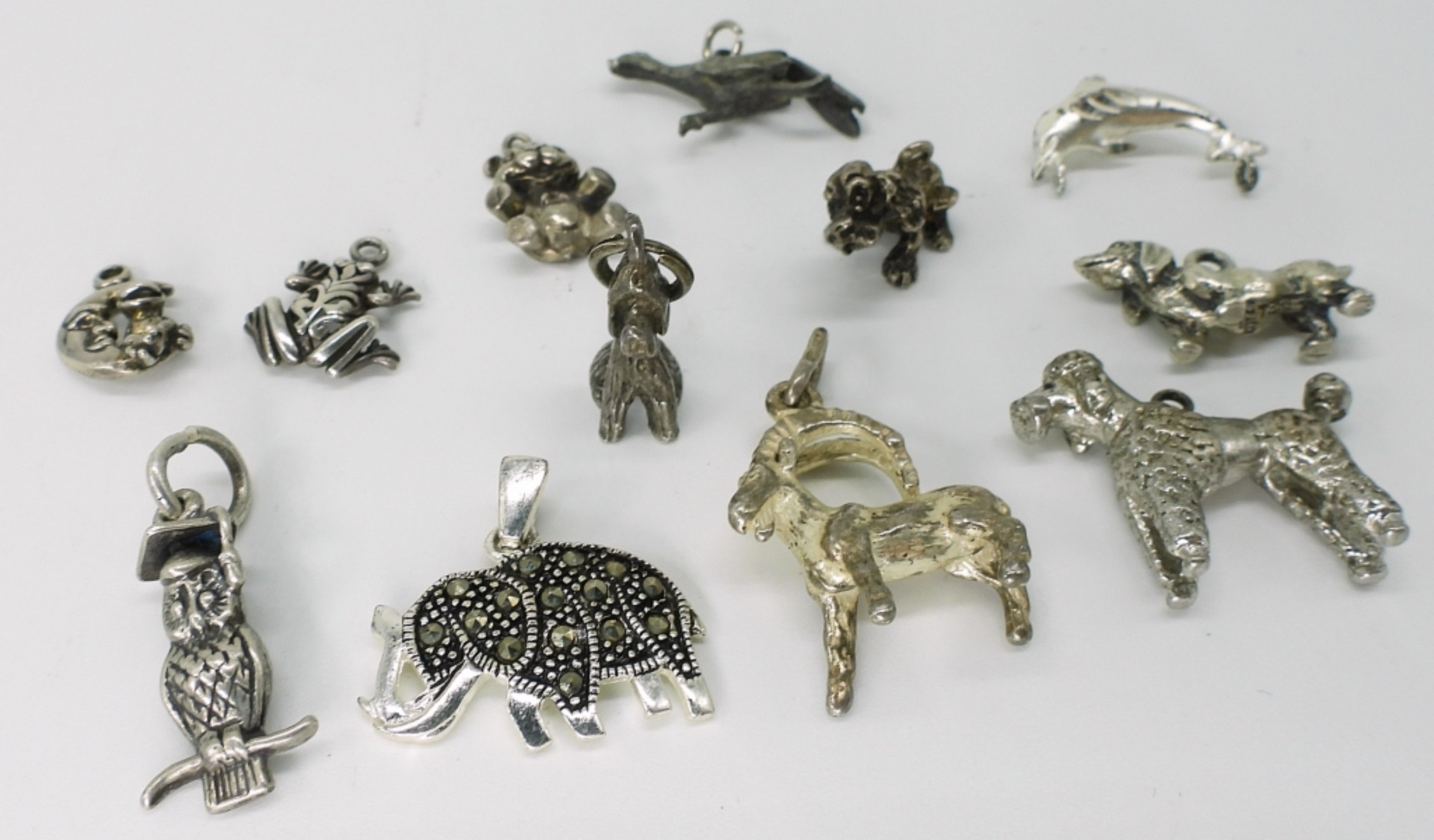 12 Sterling Animal Charms / Pendants