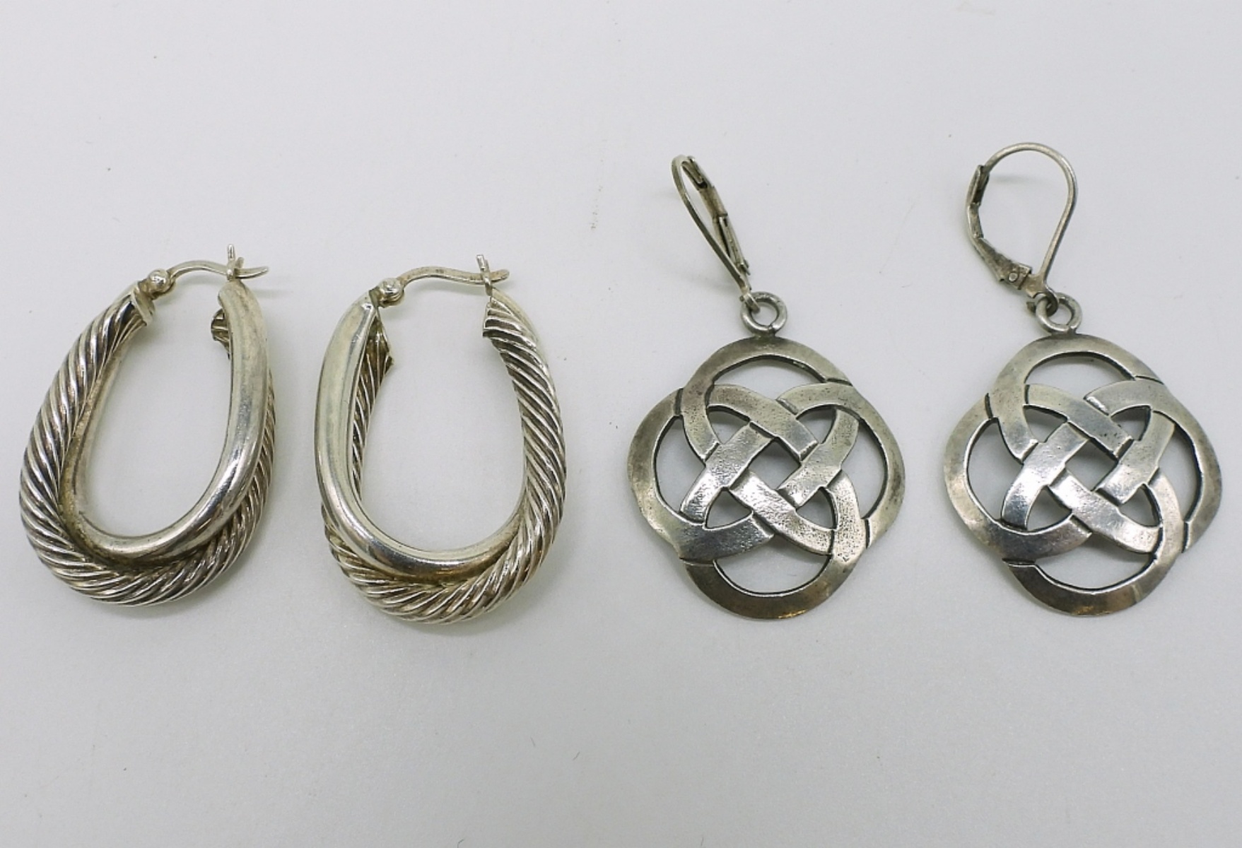 Two Pair of Sterling Pierced Earrings