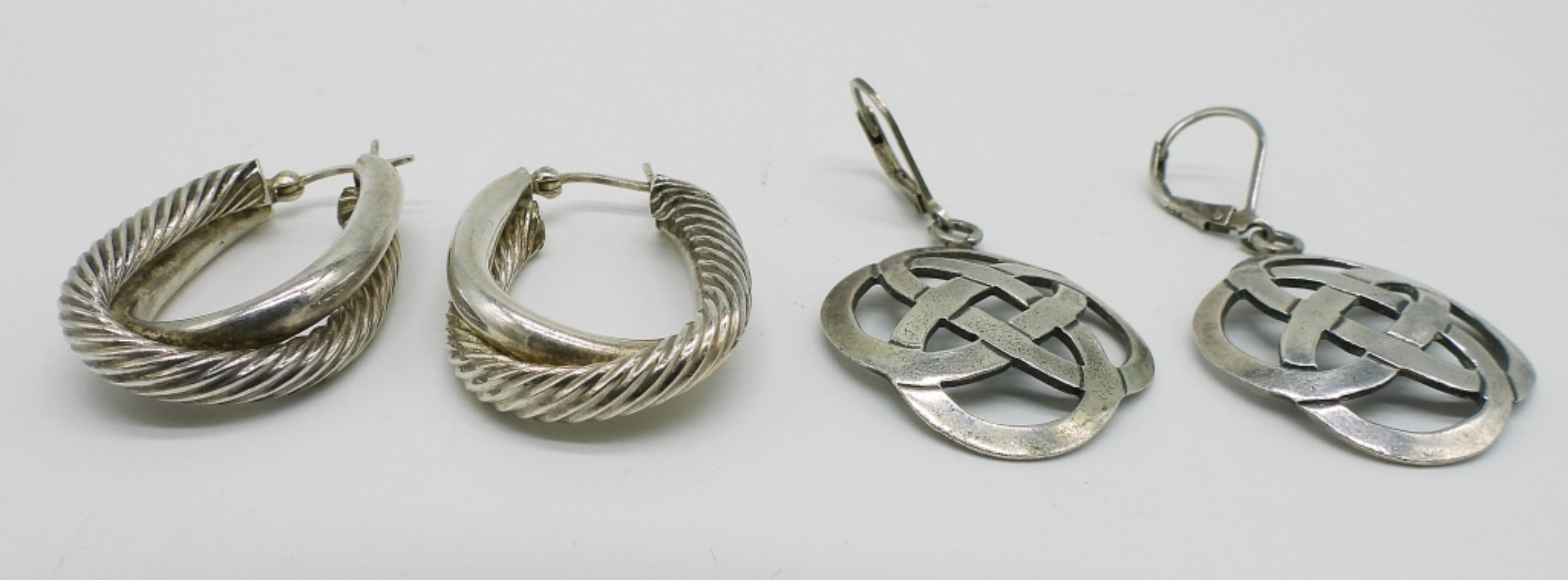 Two Pair of Sterling Pierced Earrings