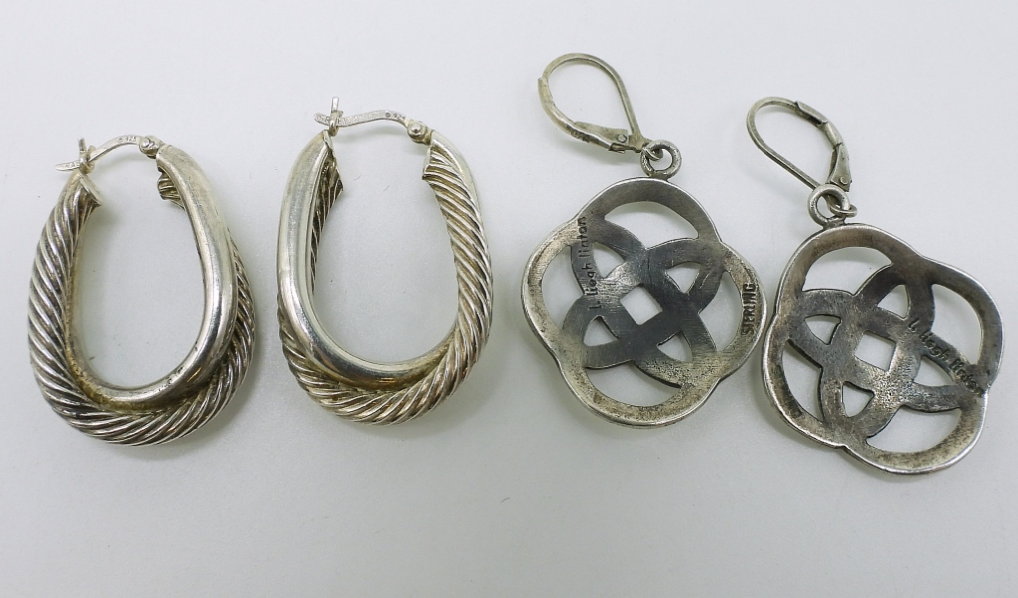 Two Pair of Sterling Pierced Earrings