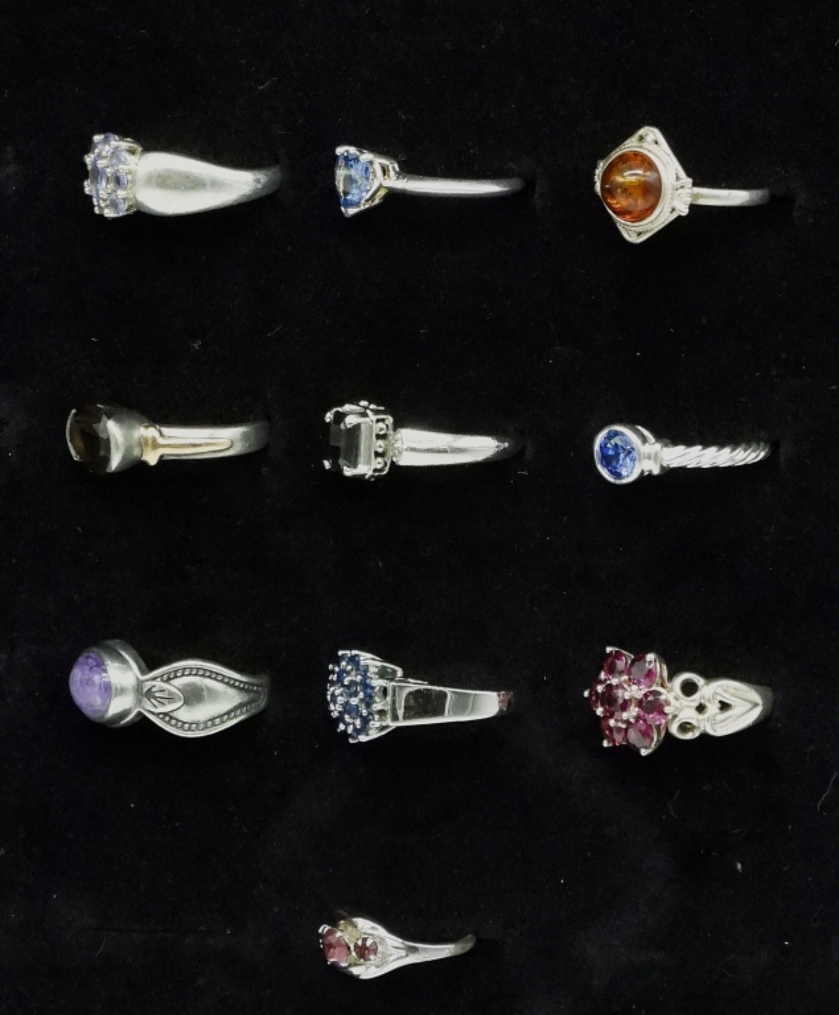 10 Sterling Gemstone Rings