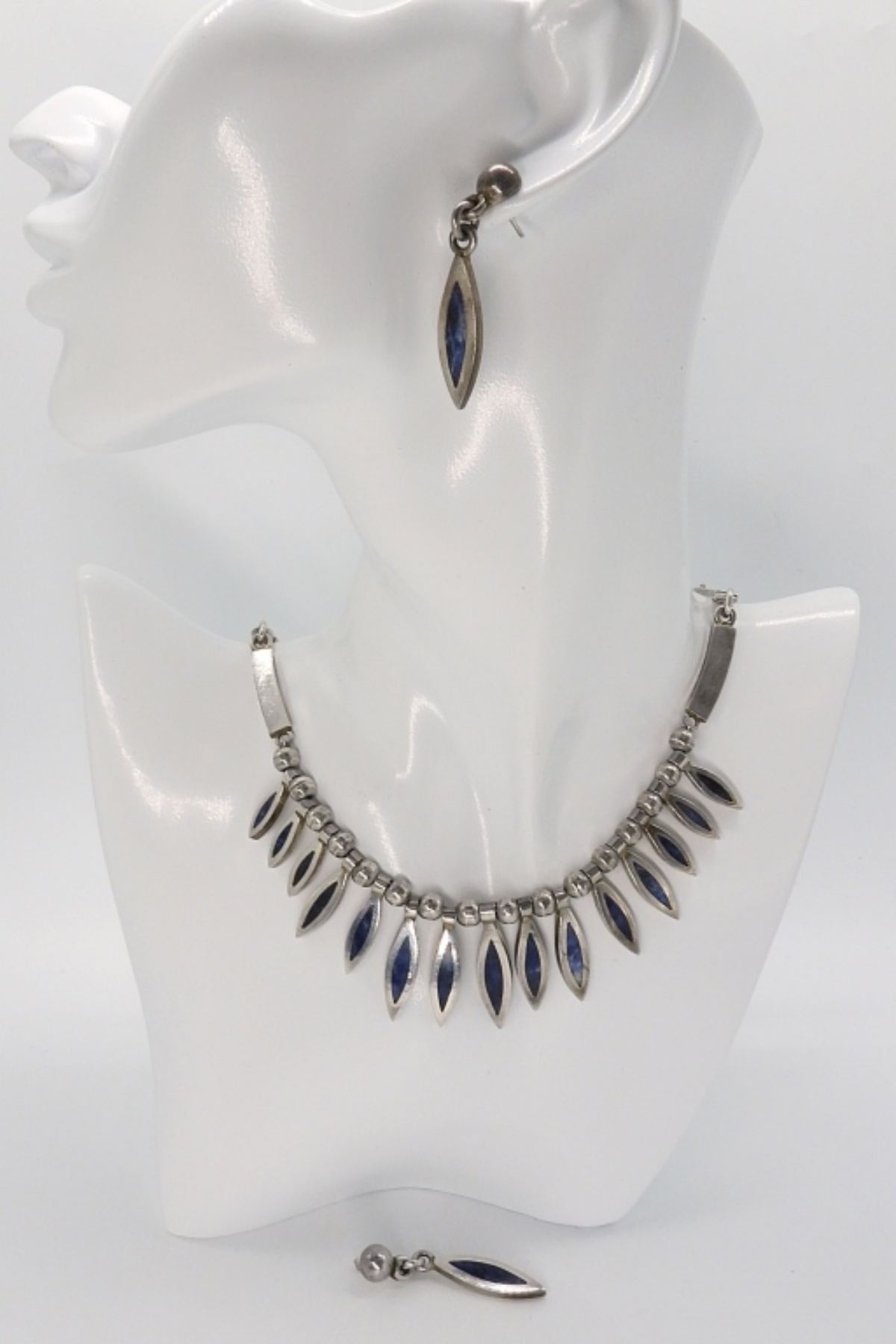 Sterling Taxco Matching Lapis Lazuli Set