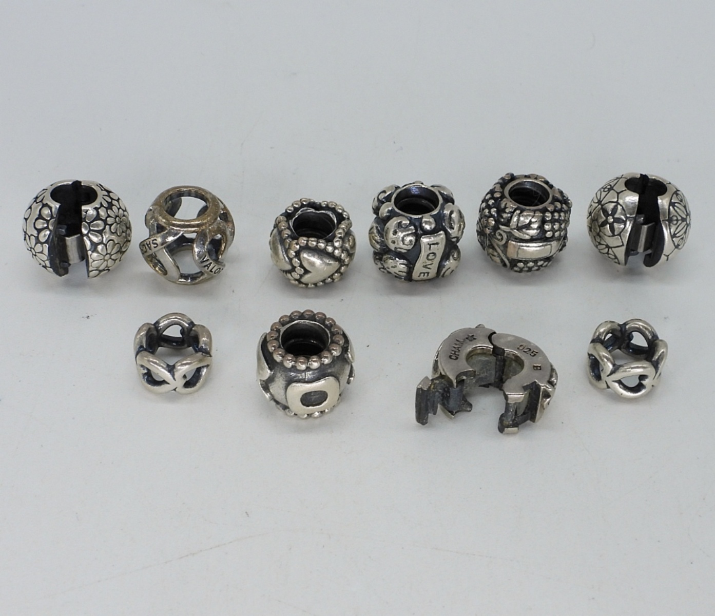 10 Sterling Spacer Beads for Charm Bracelets