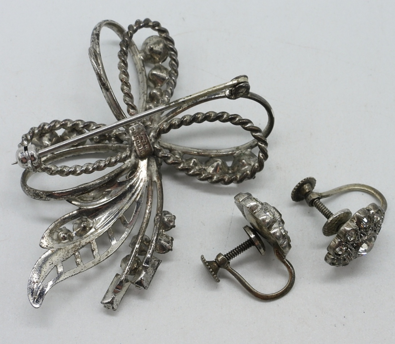White Rhinestone 925 Brooch, Earrings & More