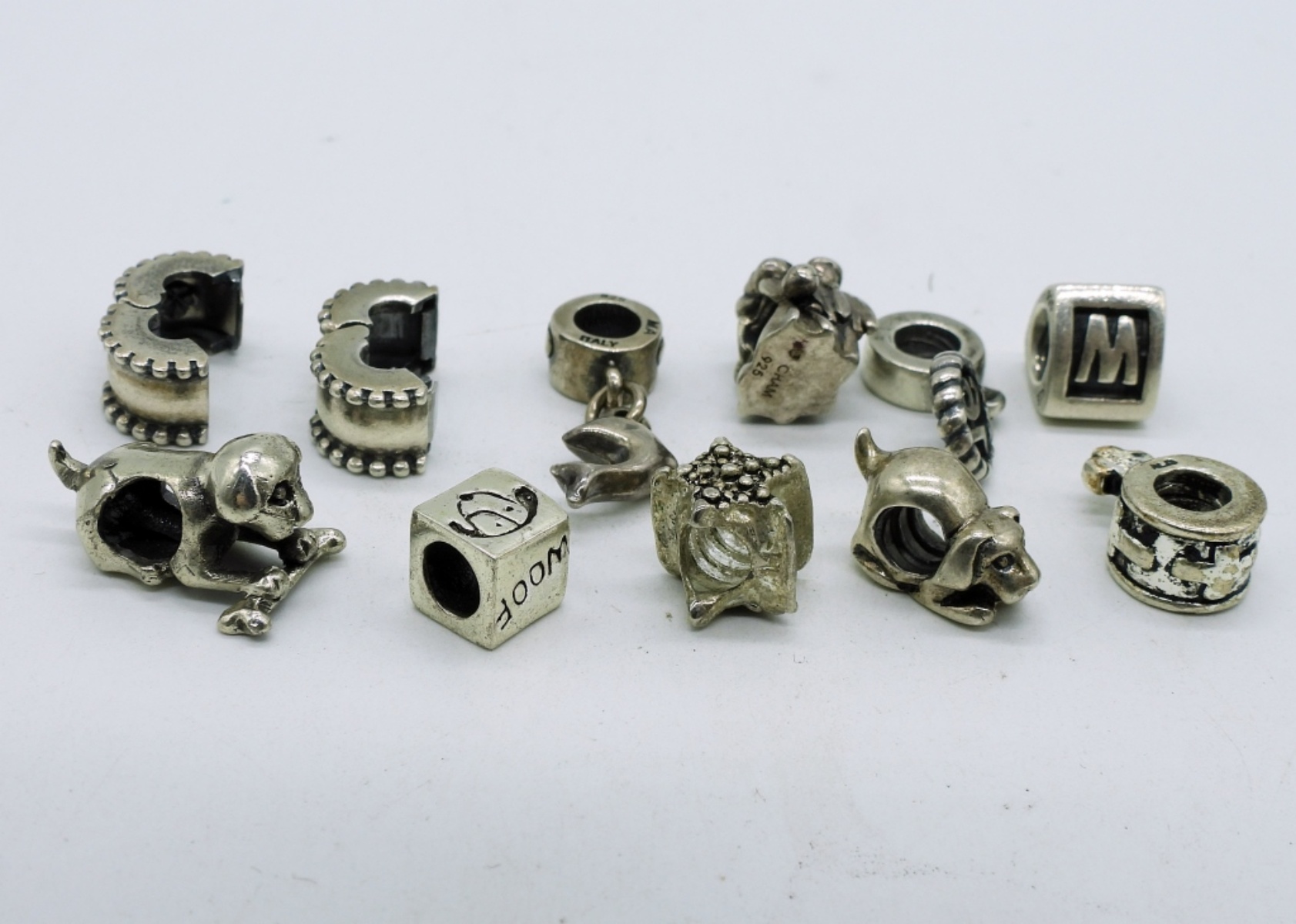 11 Sterling Charms - Pandora Style