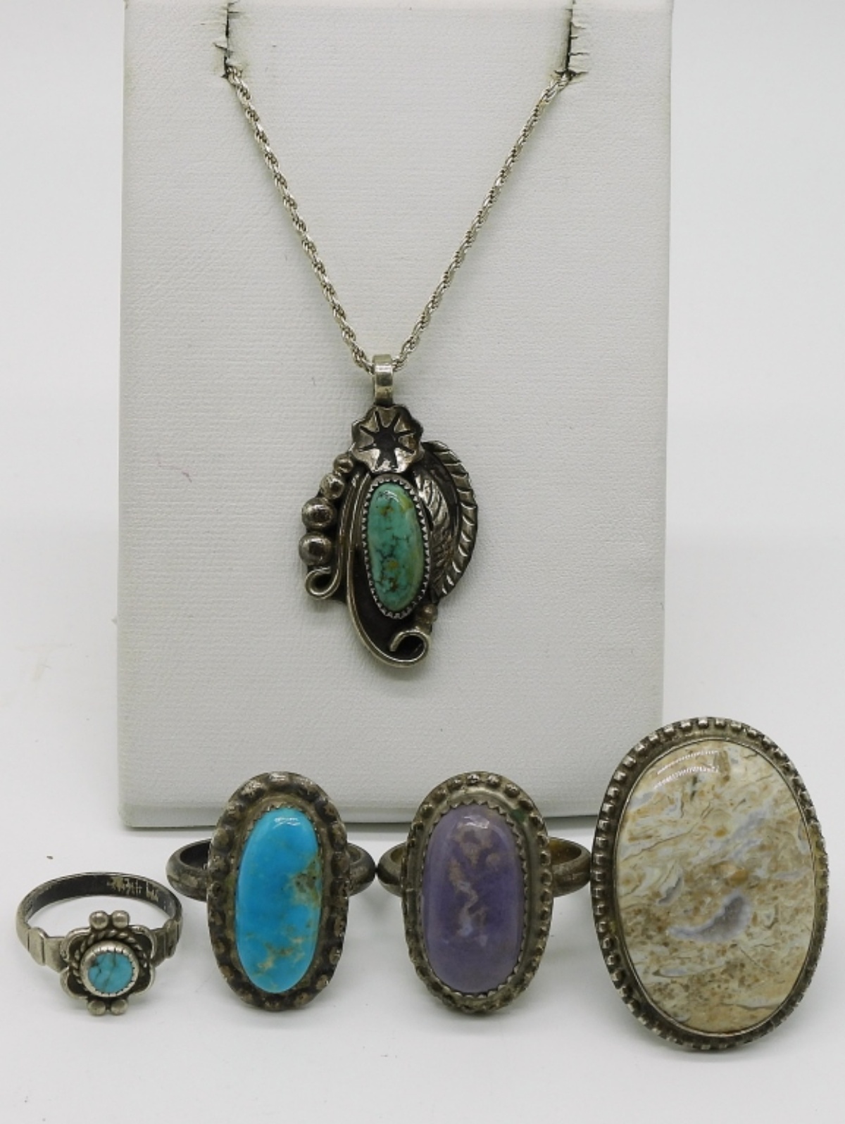 Gorgeous Vintage Southwest Sterling Rings & Neckla